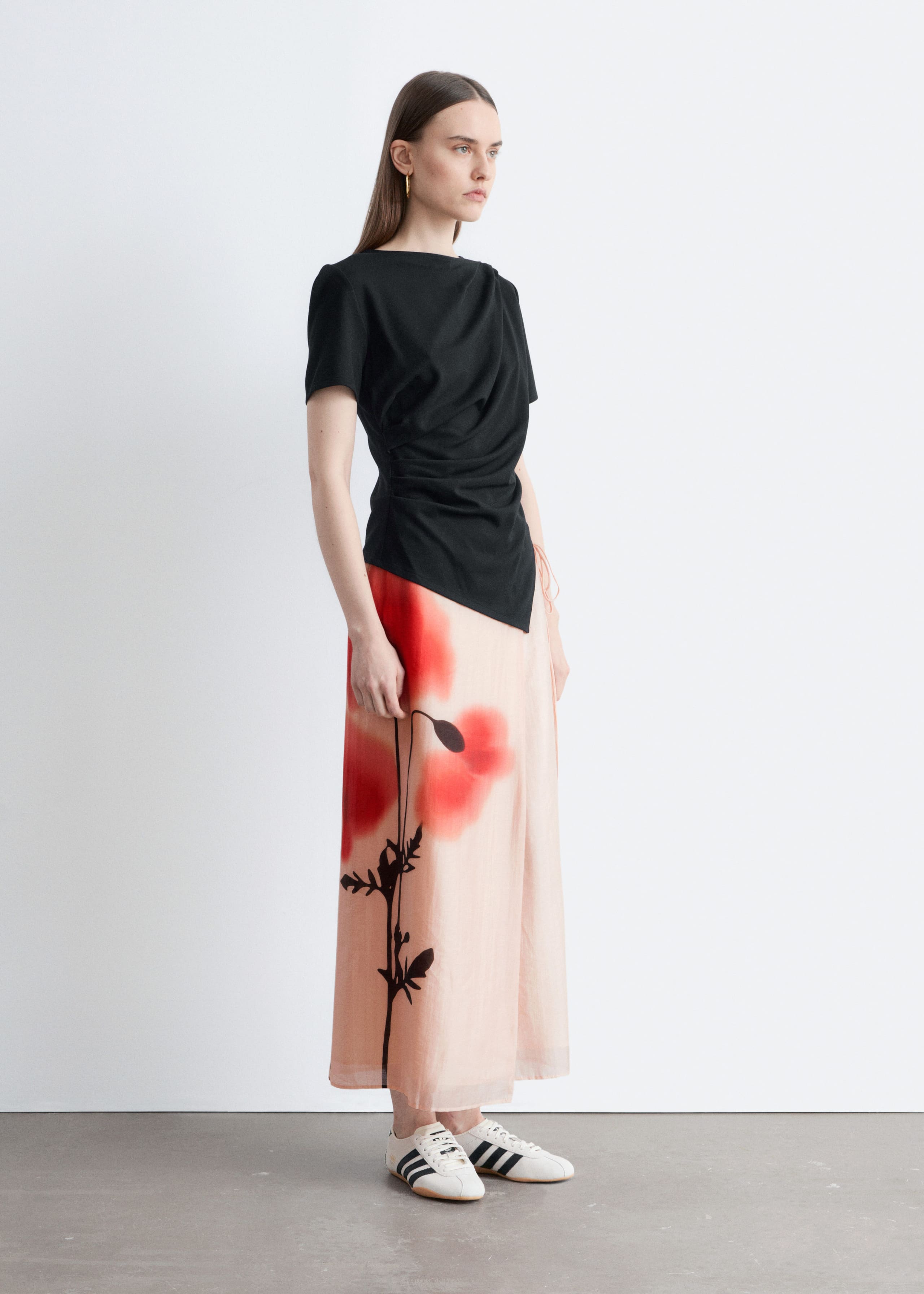 Wrap Maxi Skirt - Pink/Red - Lookbook