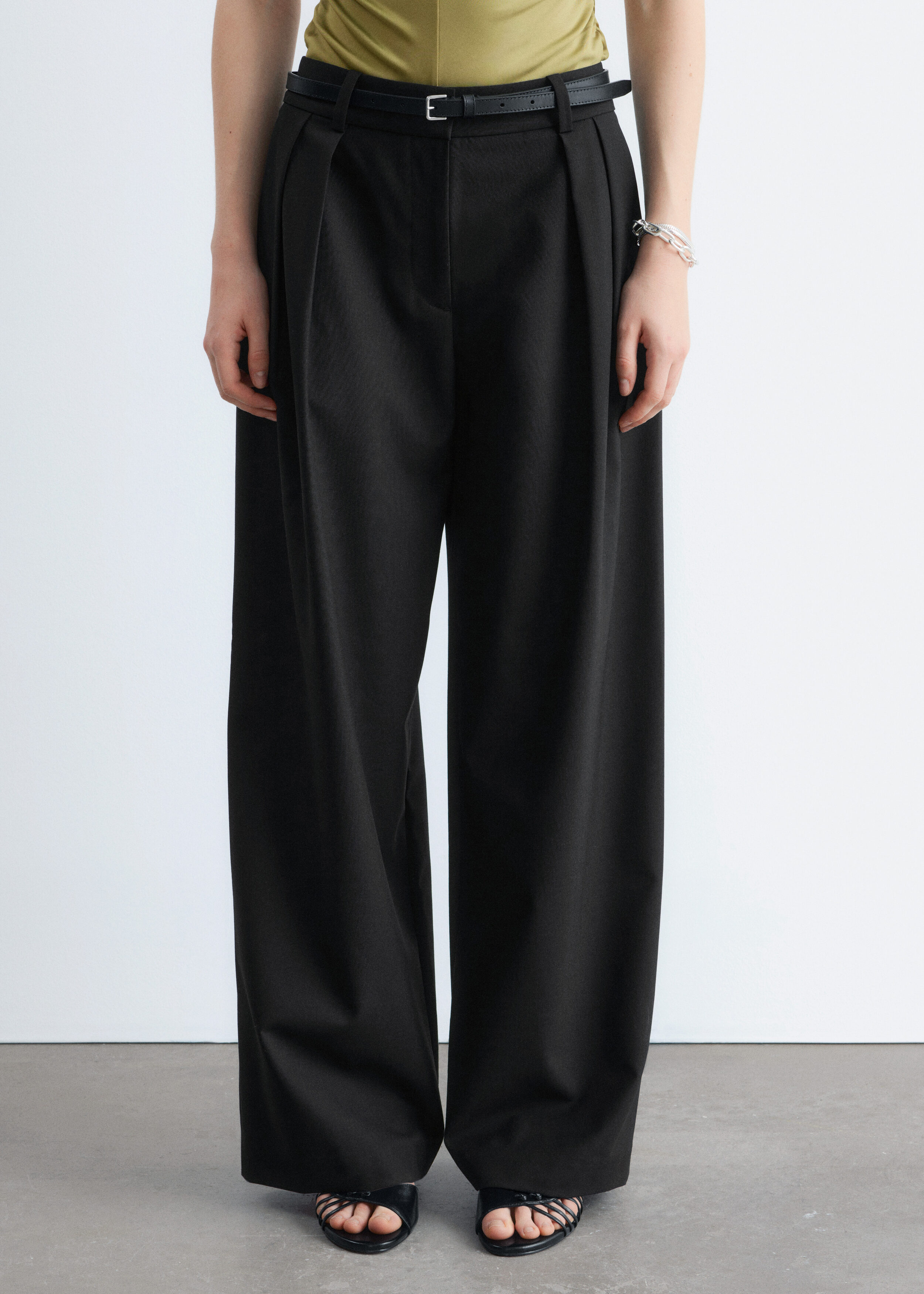 Wool-Blend Tailored Trousers - Black - & Other Stories US Wool-Blend Tailored Trousers - Black - & Other Stories US