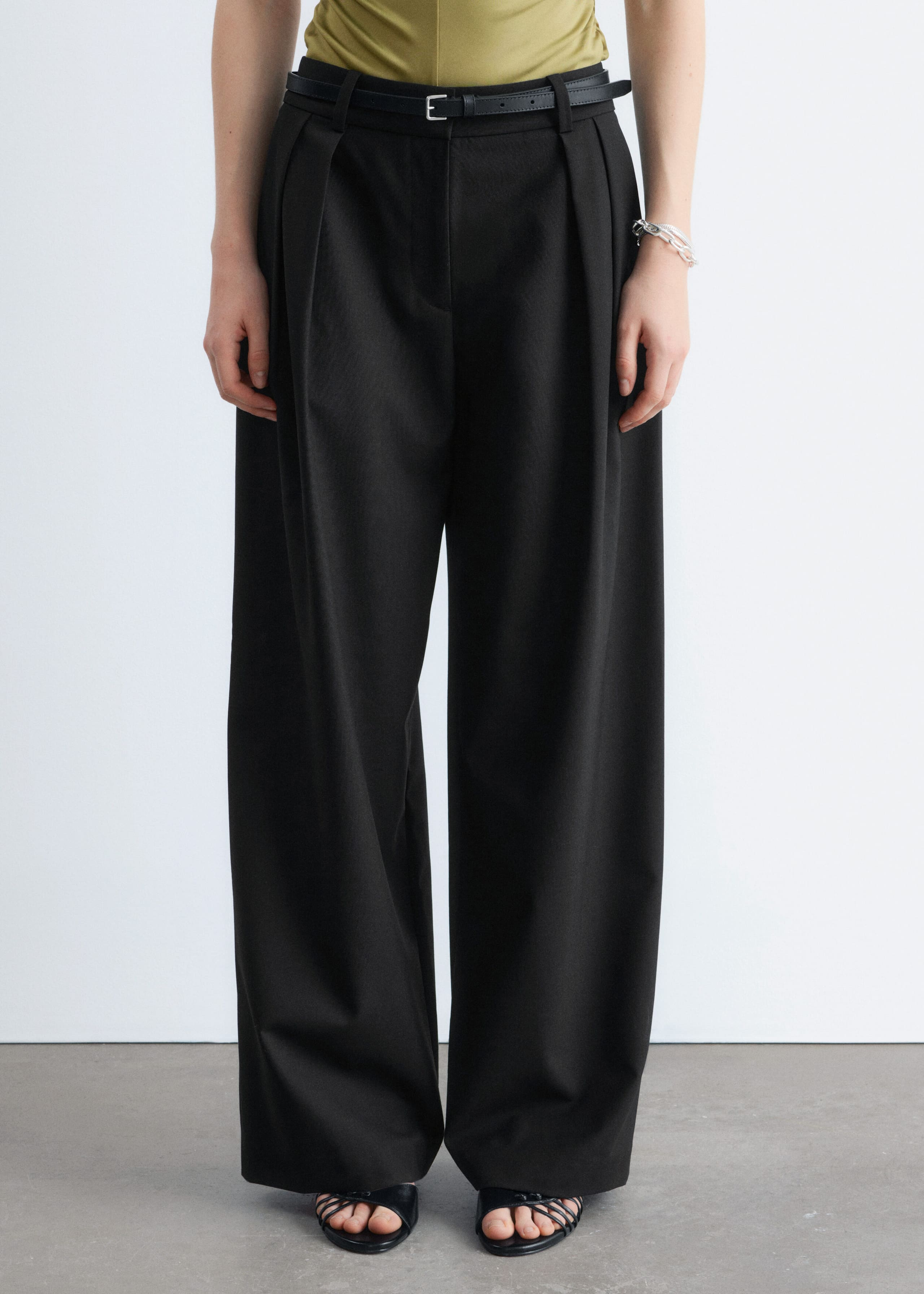 Image of Wool-Blend Tailored Trousers