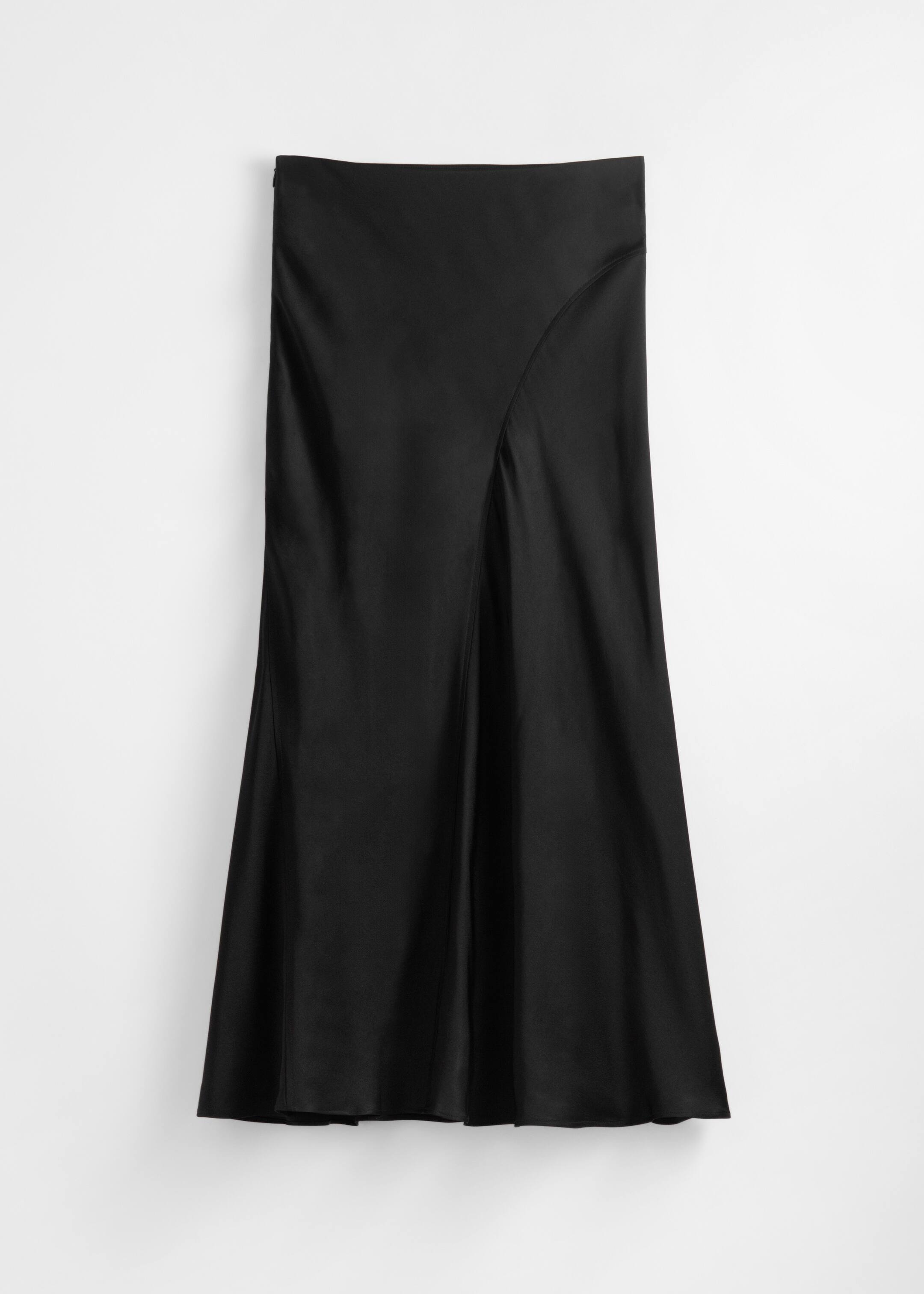 Se større billede: Midinederdel i satin - Sort - DAME | H&M DK 4