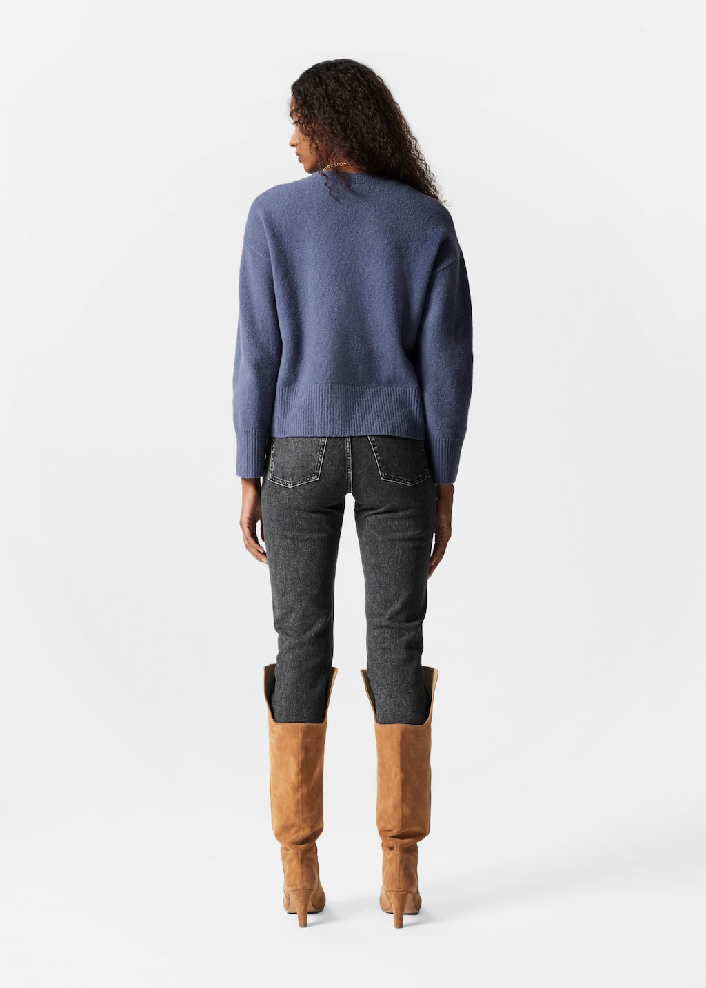 Pull décontracté en maille - Bleu marine - Lookbook