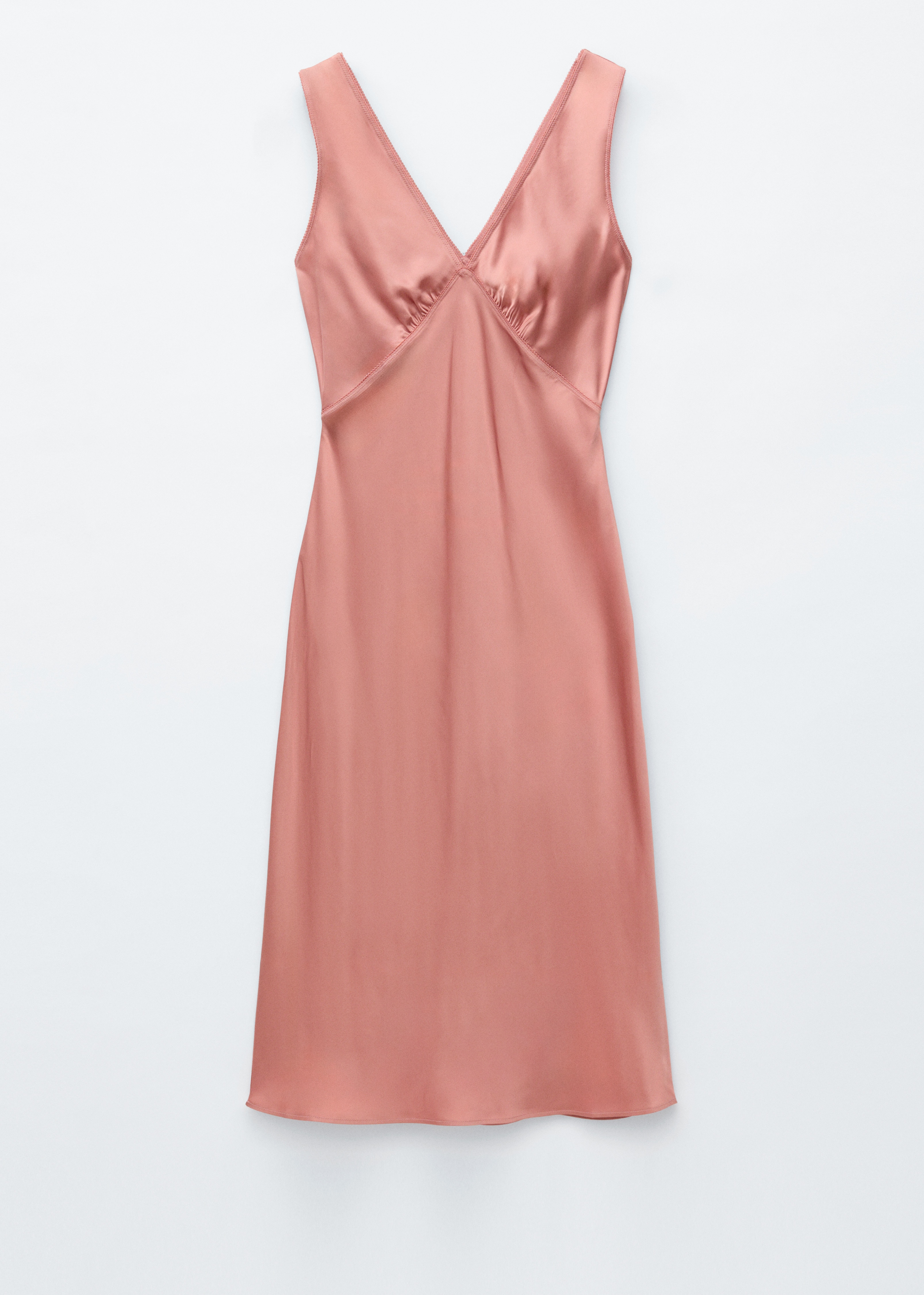 Midi-Trägerkleid mit V-Ausschnitt - Pfirsich/Gelb