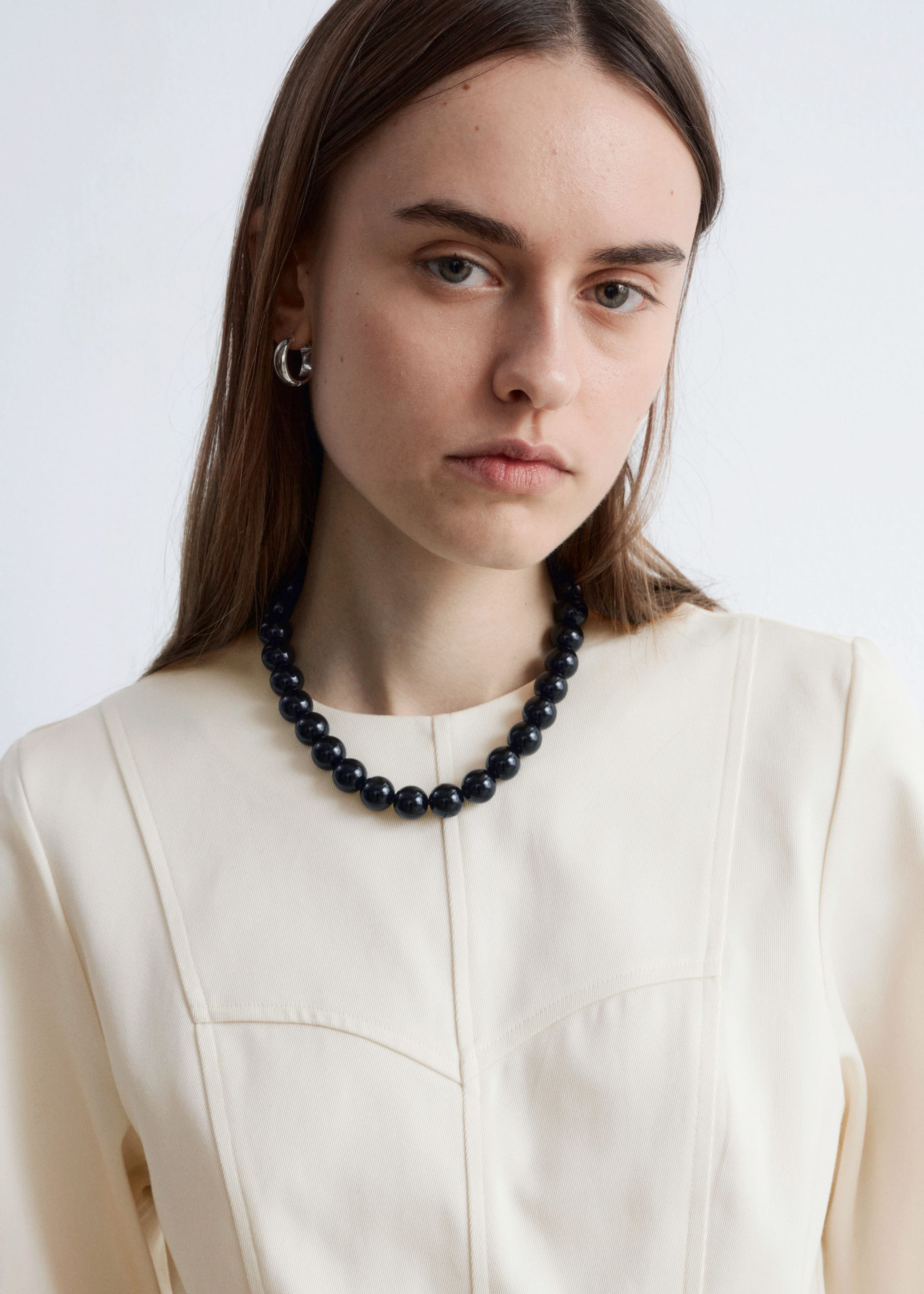 Oberteil aus Baumwolle mit Schößchen - Schwarz - Lookbook