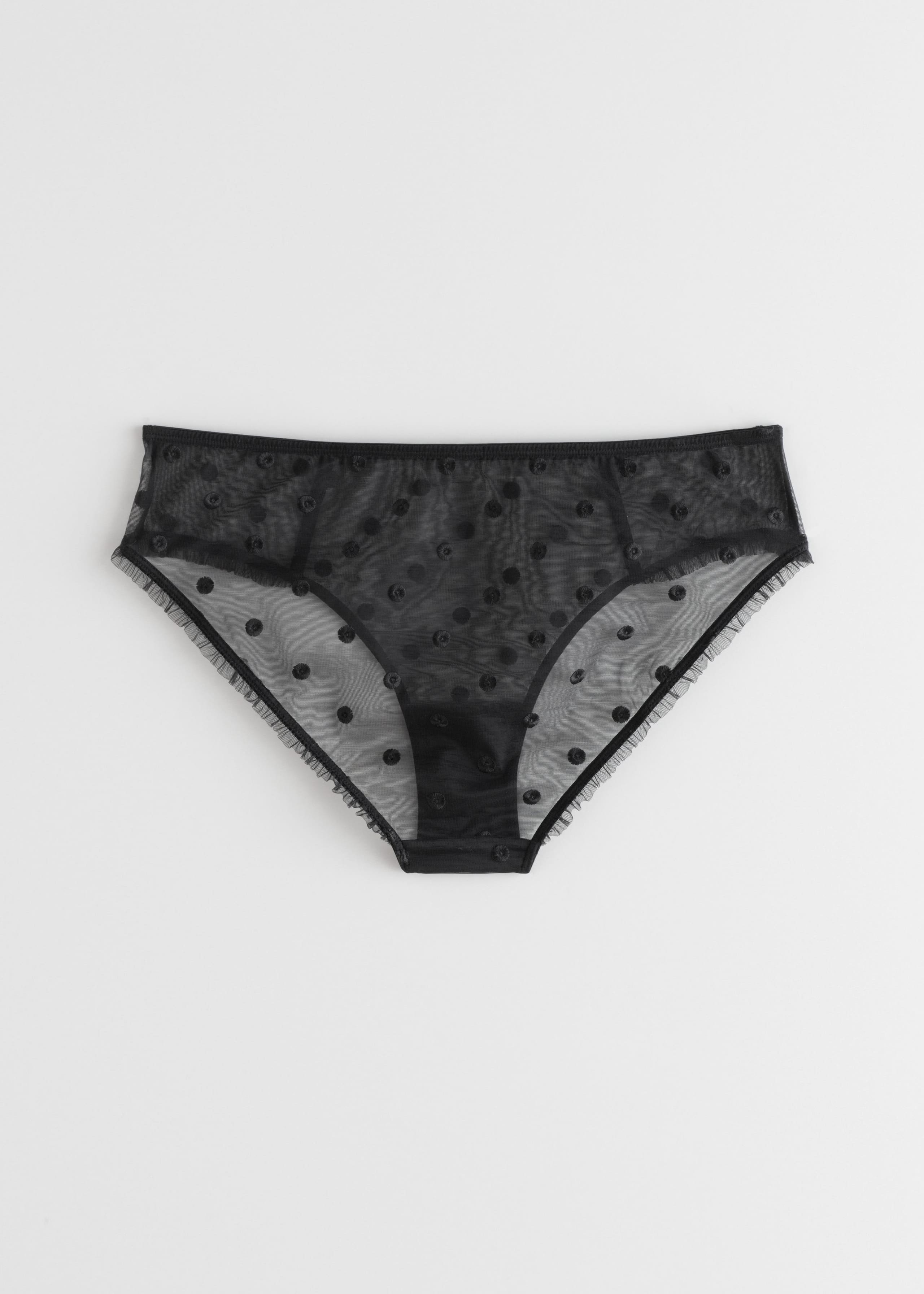 SheerEmbroideredDottedBriefs - Black Polka Dot - Natura morta