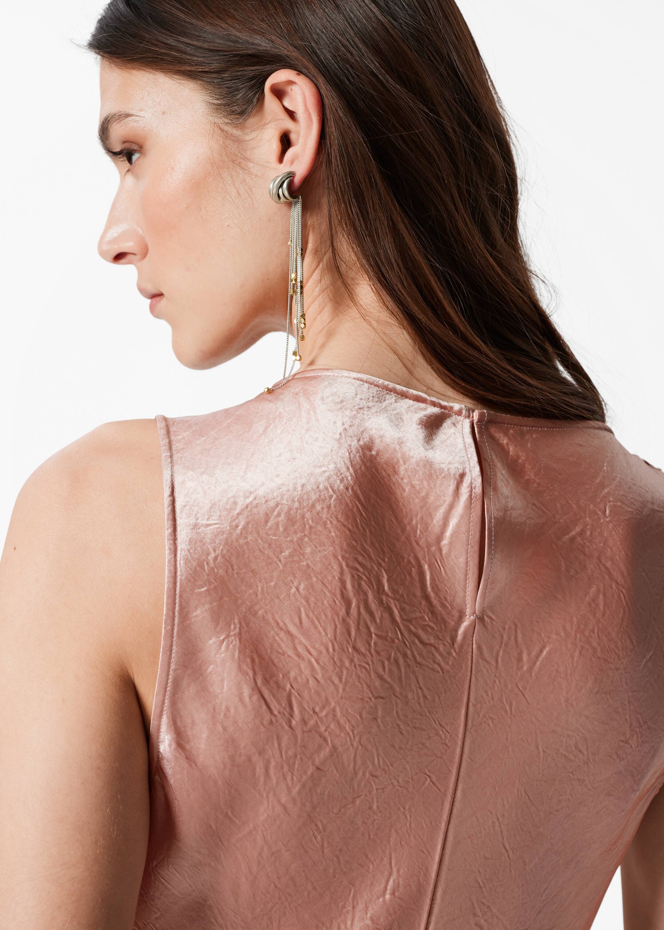 Visualizza immagine più grande: Abito midi in raso drappeggiato - Rosa chiaro - DONNA | H&M IT 3