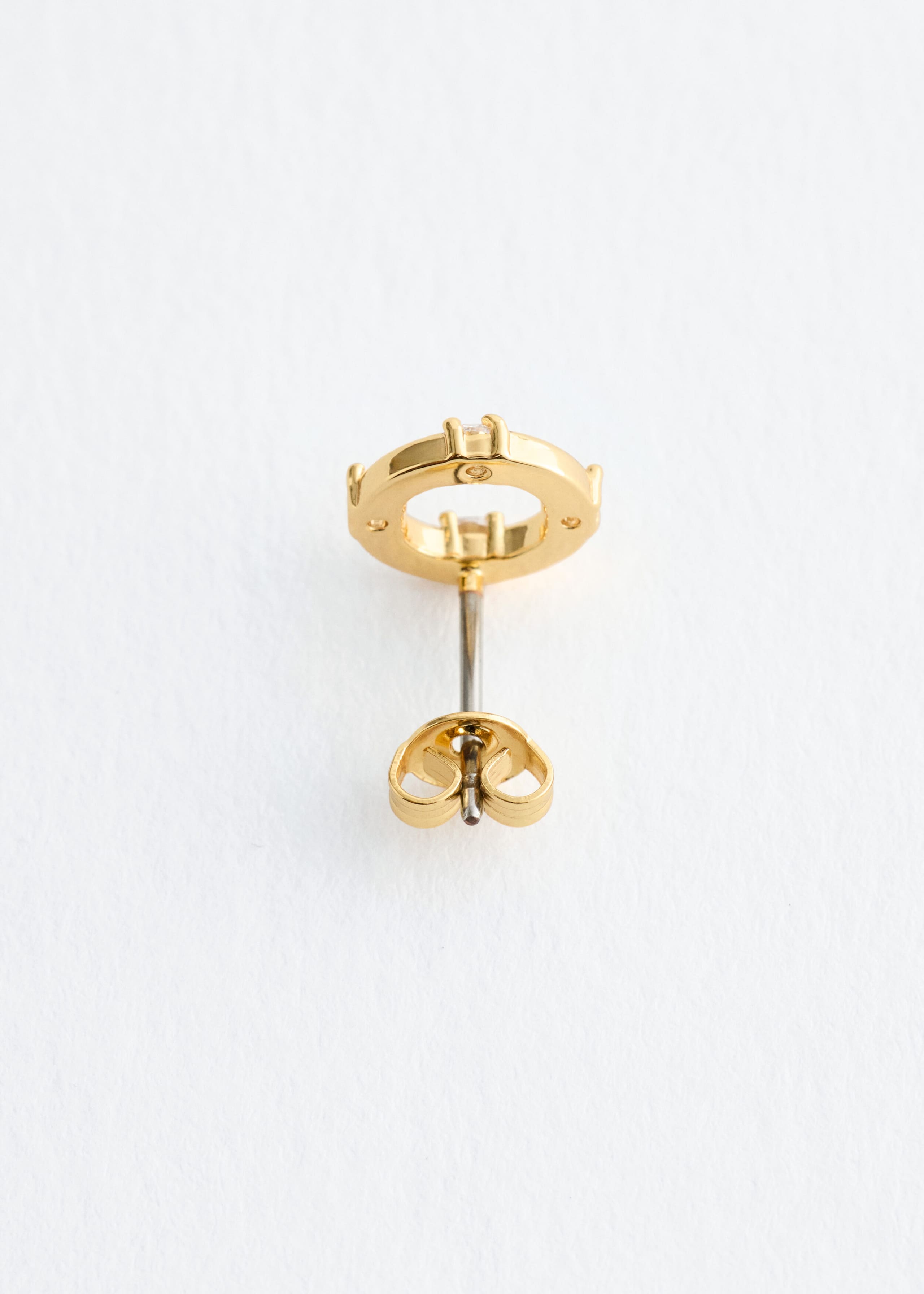 Rhinestone-Detailed Stud Earrings - {{variantName}} - Descriptive Detail
