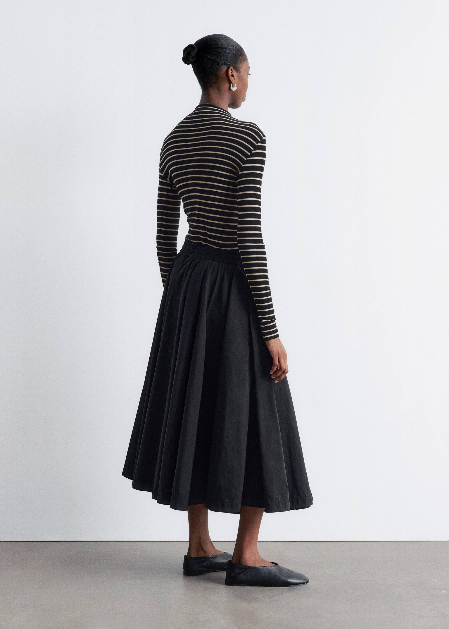 Mock-Neck Top - Black/Beige Stripes/Beige Print/Black/Brown Checked/Brown Leopard/Dark Brown/Red/Black Stripes - 5