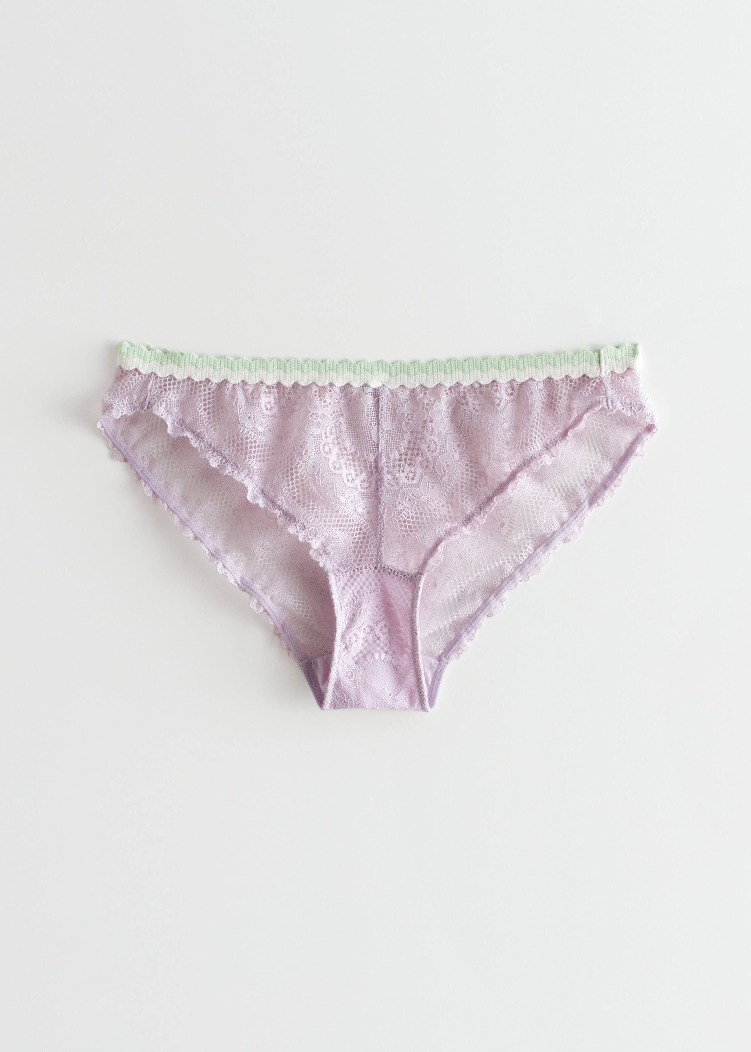 Floral Lace Mini Briefs - Lilac - Natura morta
