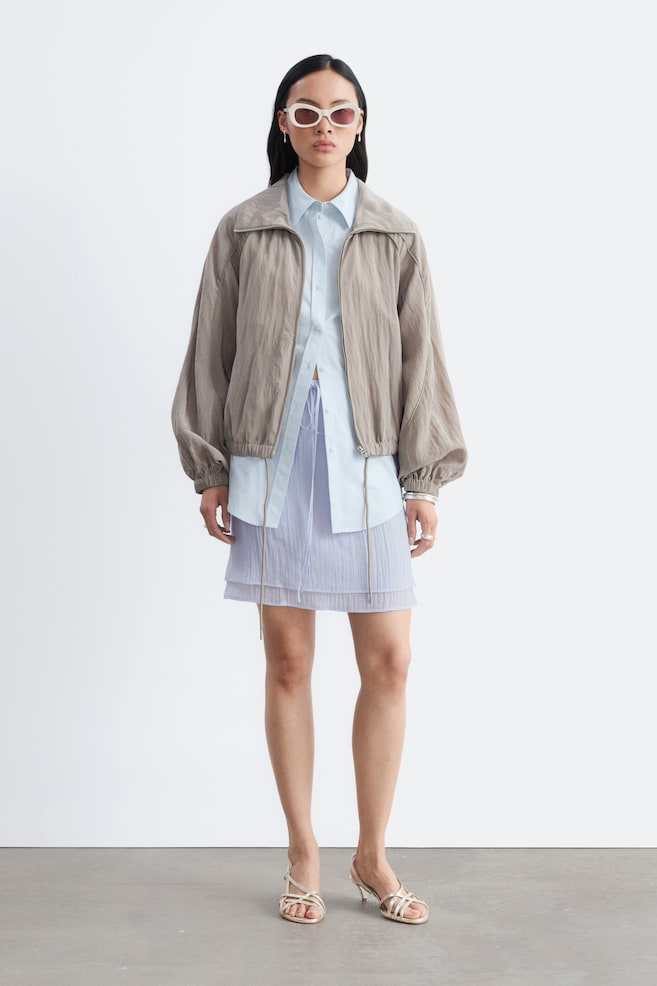 Layered Mini Skirt - Lavender - 1