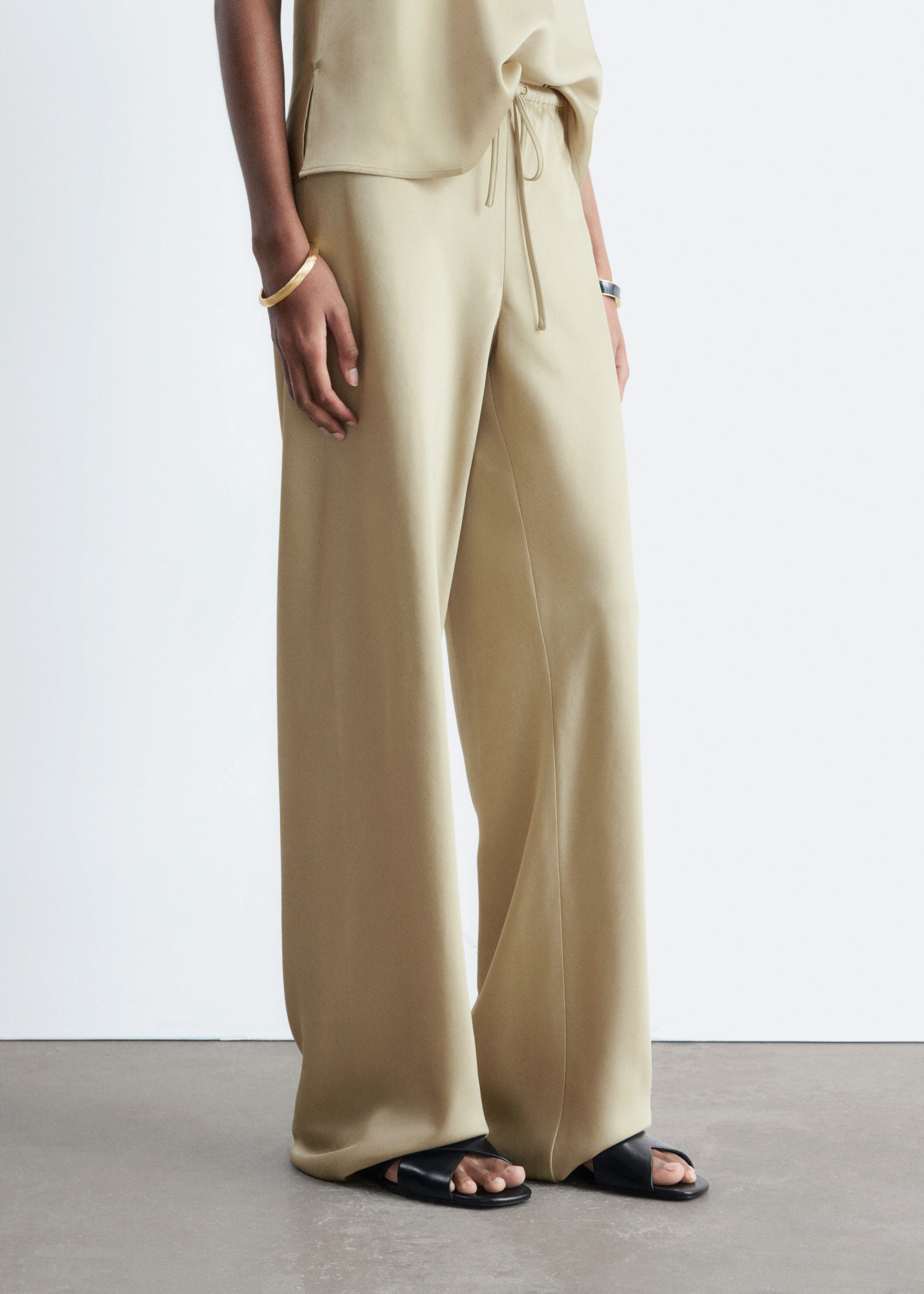 Image of Pantalon en sergé à cordon de serrage