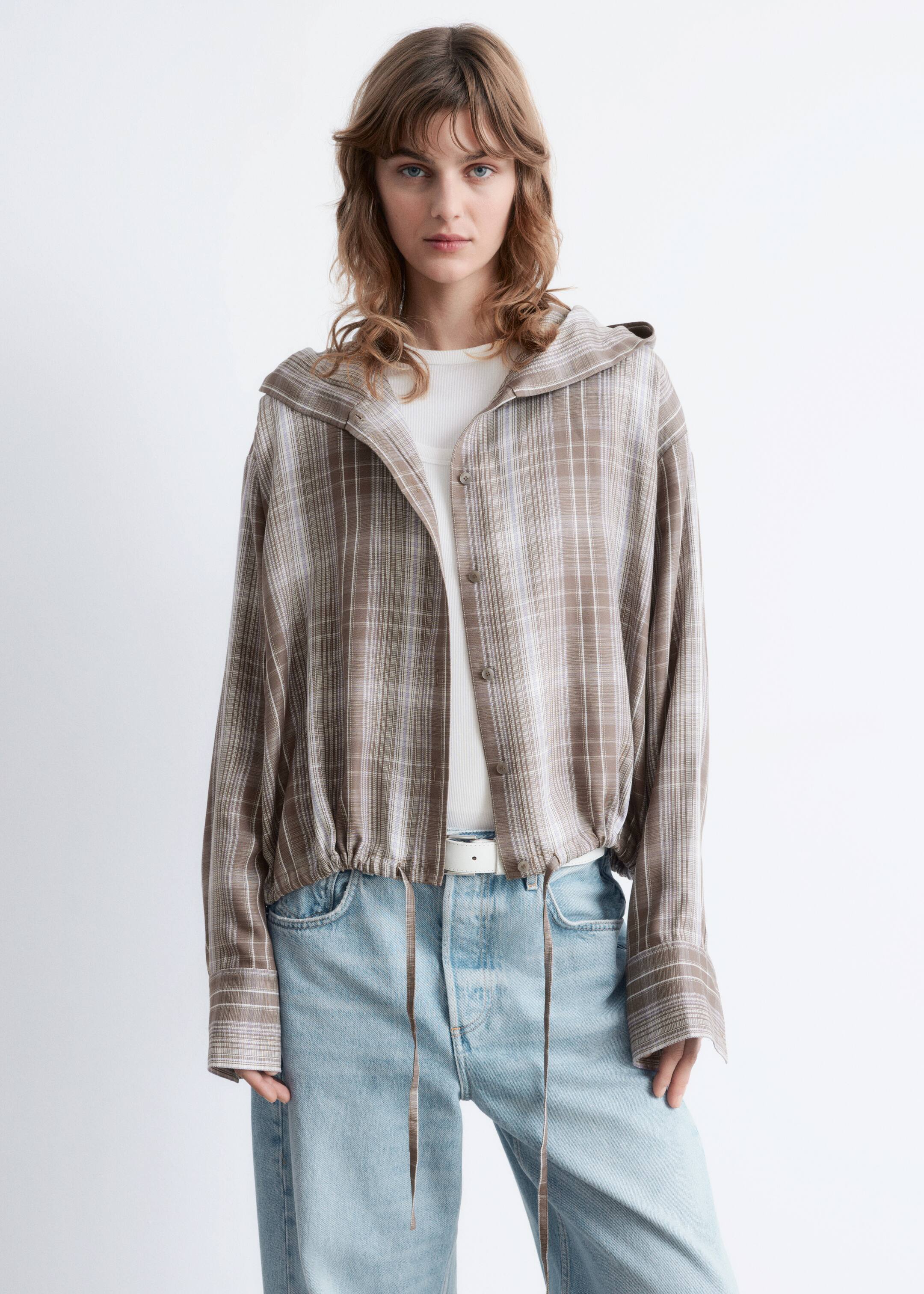 Zobacz większy obraz: Koszula w kratę z kapturem - Ciemnoszary/Kratka | H&M PL 3