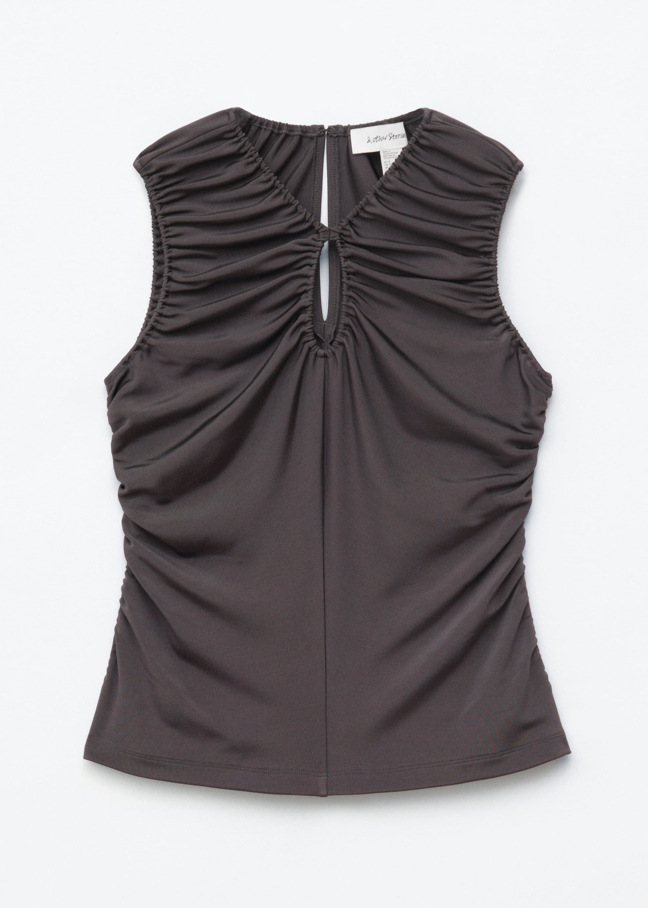 Image of Ruched Keyhole-Neck Top