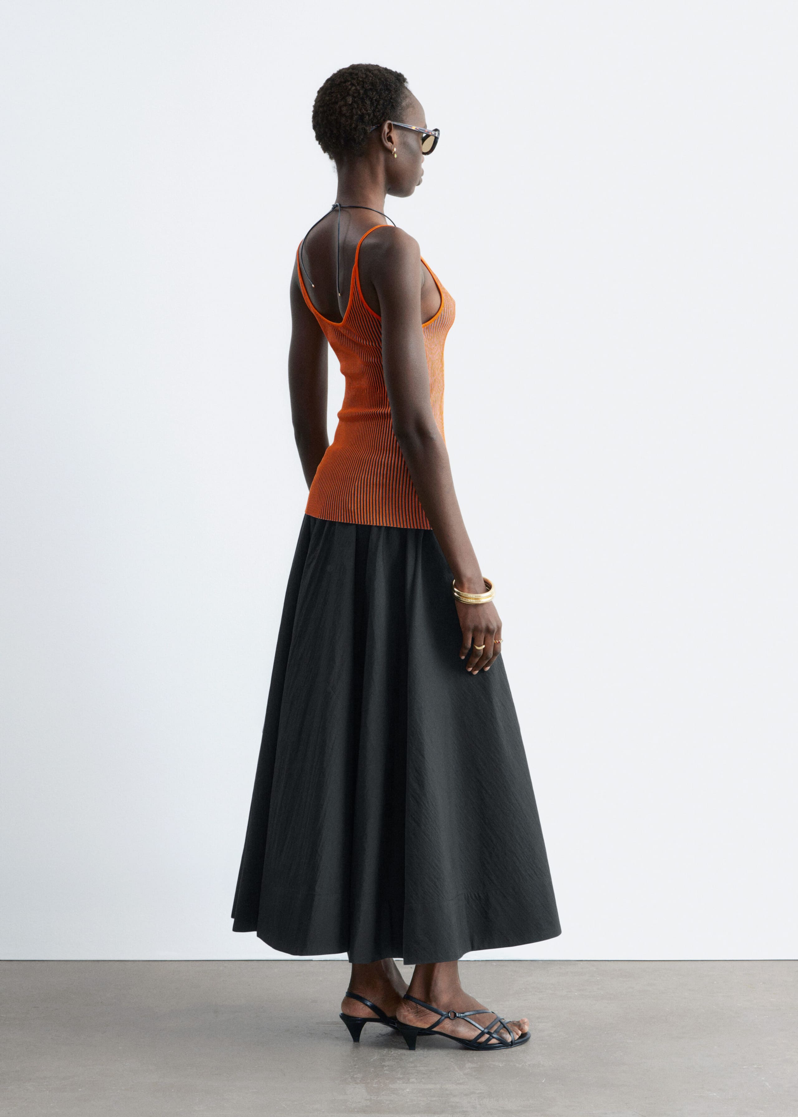 Rib-Knit Camisole - Green - Lookbook