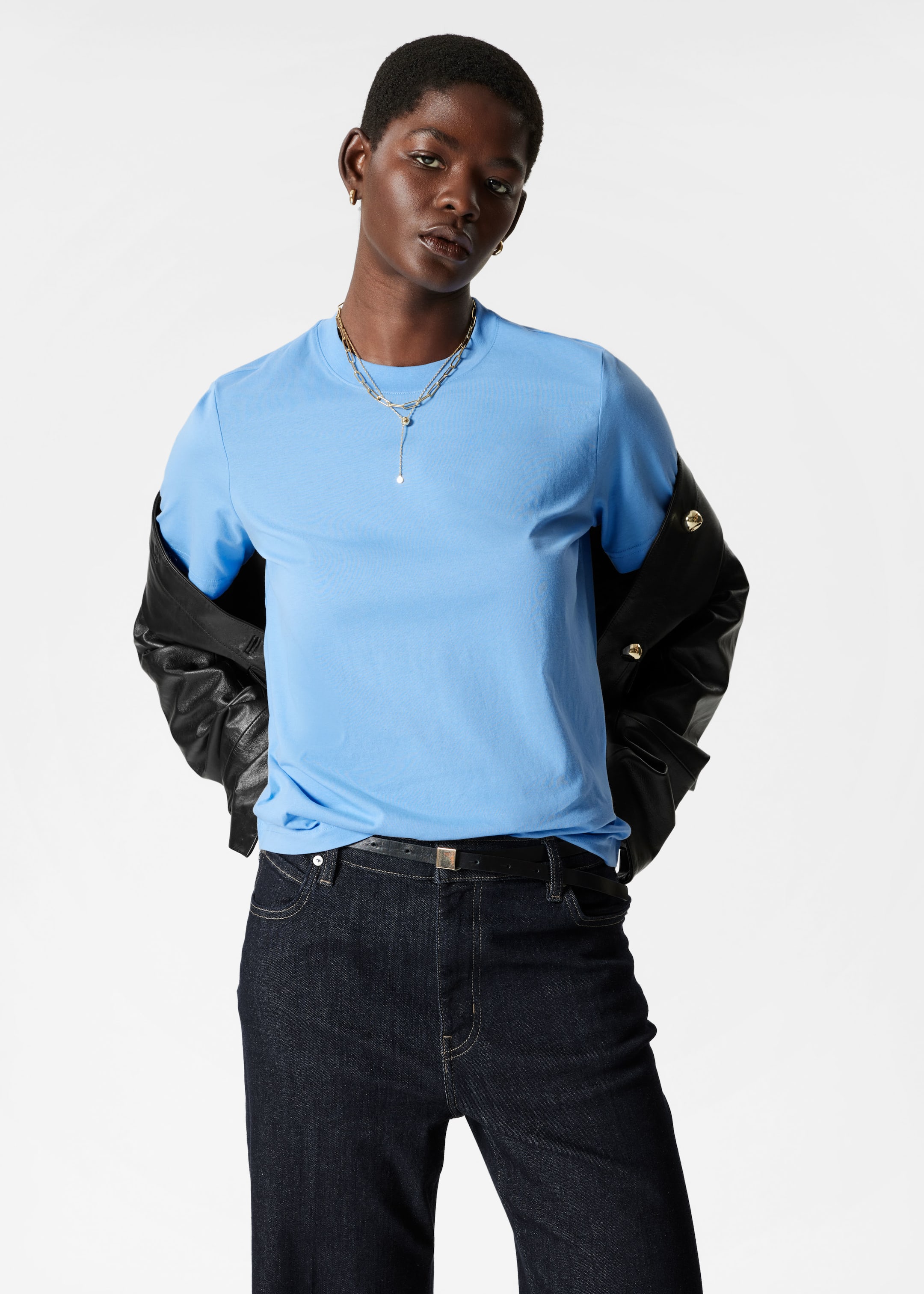 Grösseres Bild ansehen: T-Shirt mit Rundhalsausschnitt - Mittelblau - DAMEN | H&M CH 1