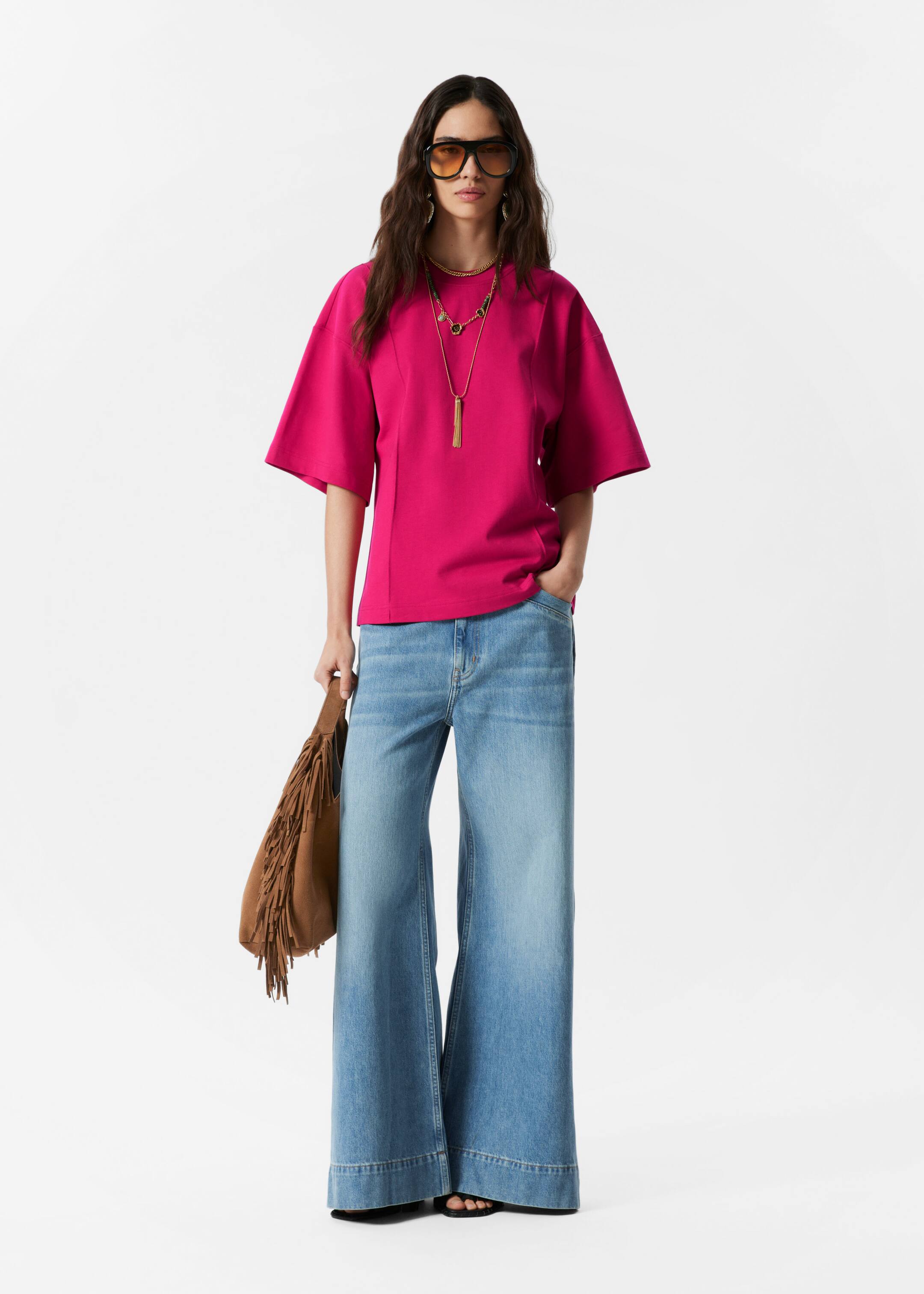 Zobrazit větší obrázek: Structured T-shirt - Tmavě růžová - ŽENY | H&M CZ 2