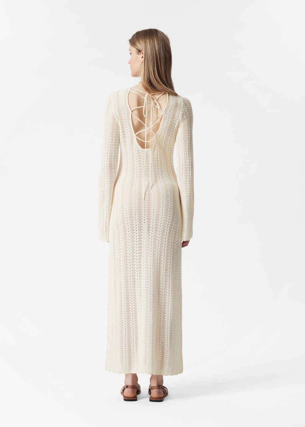 Image of Robe midi en maille pointelle