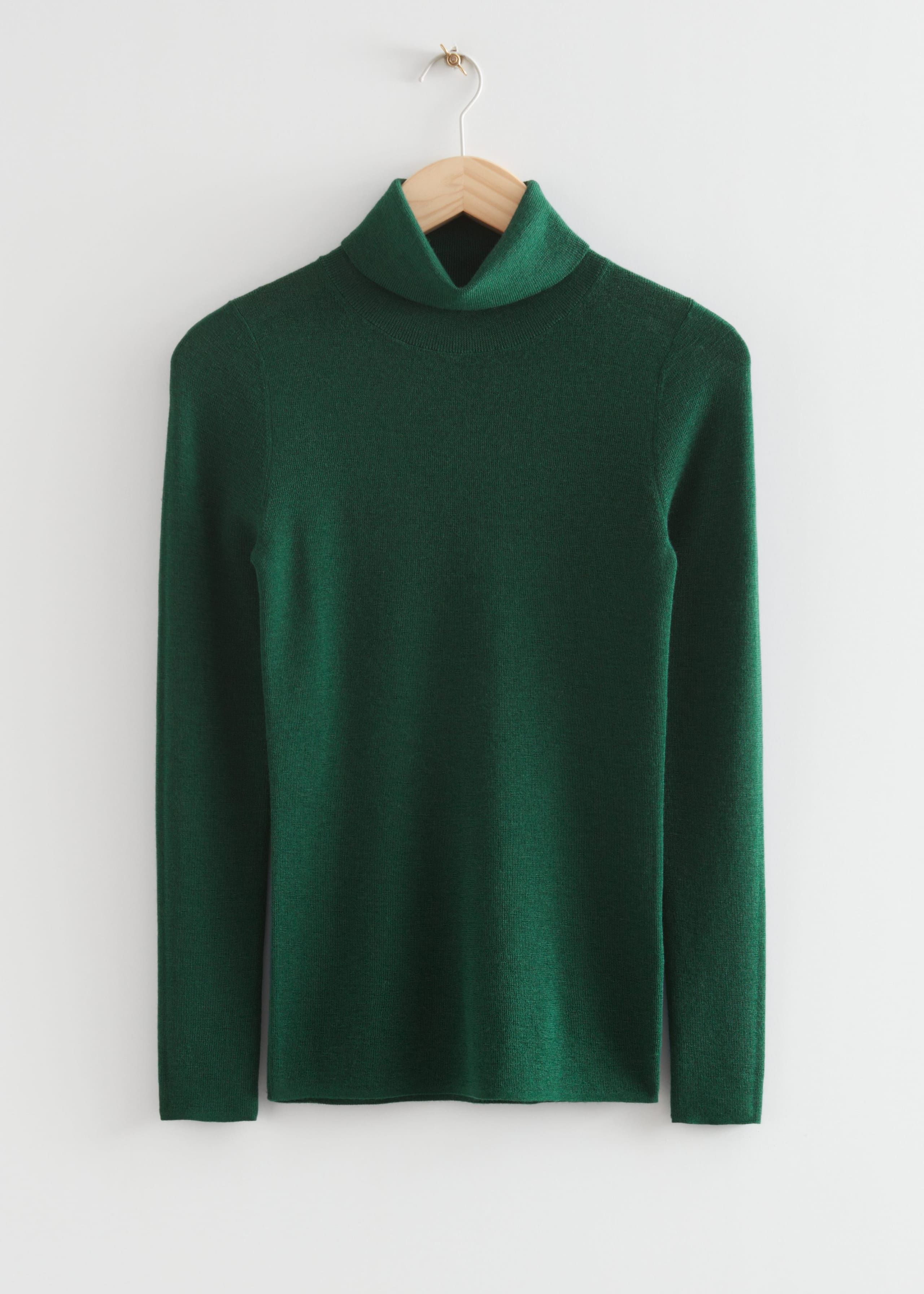 Jersey de lana merino con cuello alto - Rojo - Bodegón