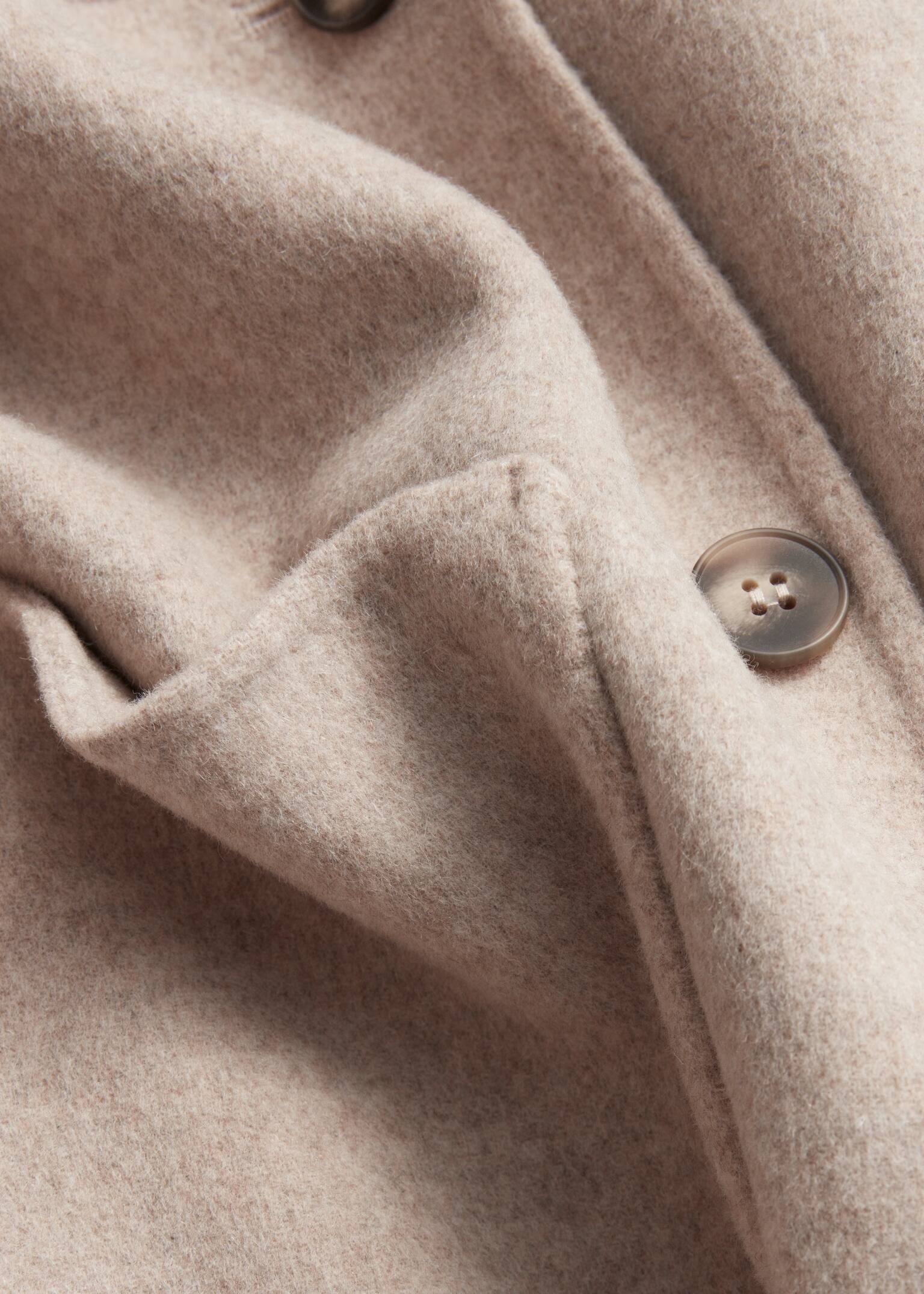 Collared Wool Jacket - Beige/Dark Red/Grey - 3