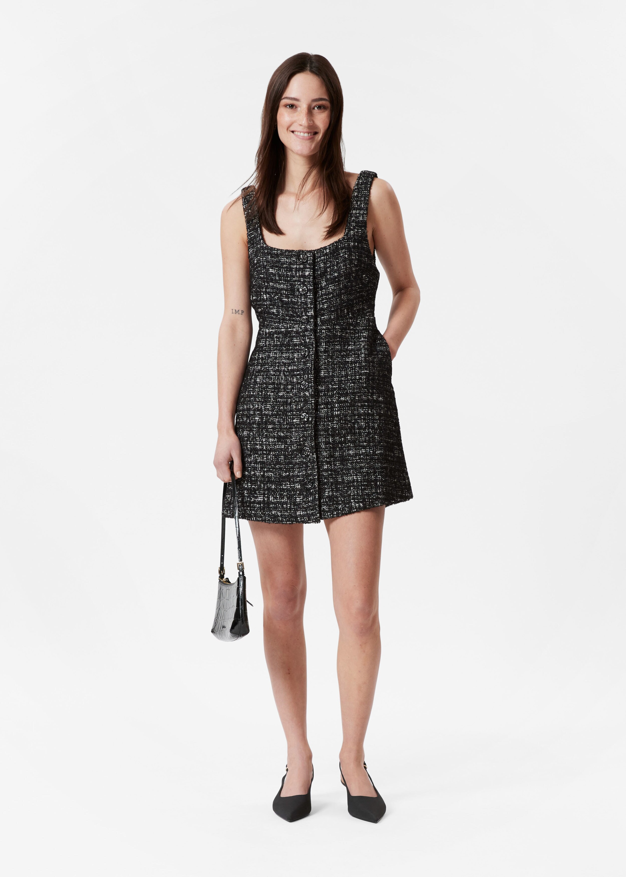 ★I AM MARI★ TWEED SLEEVELESS MINI FLARE DRESS THE SLEEVELESS BELTED MINI DRESS in LEMON TWEED – Lisa Marie