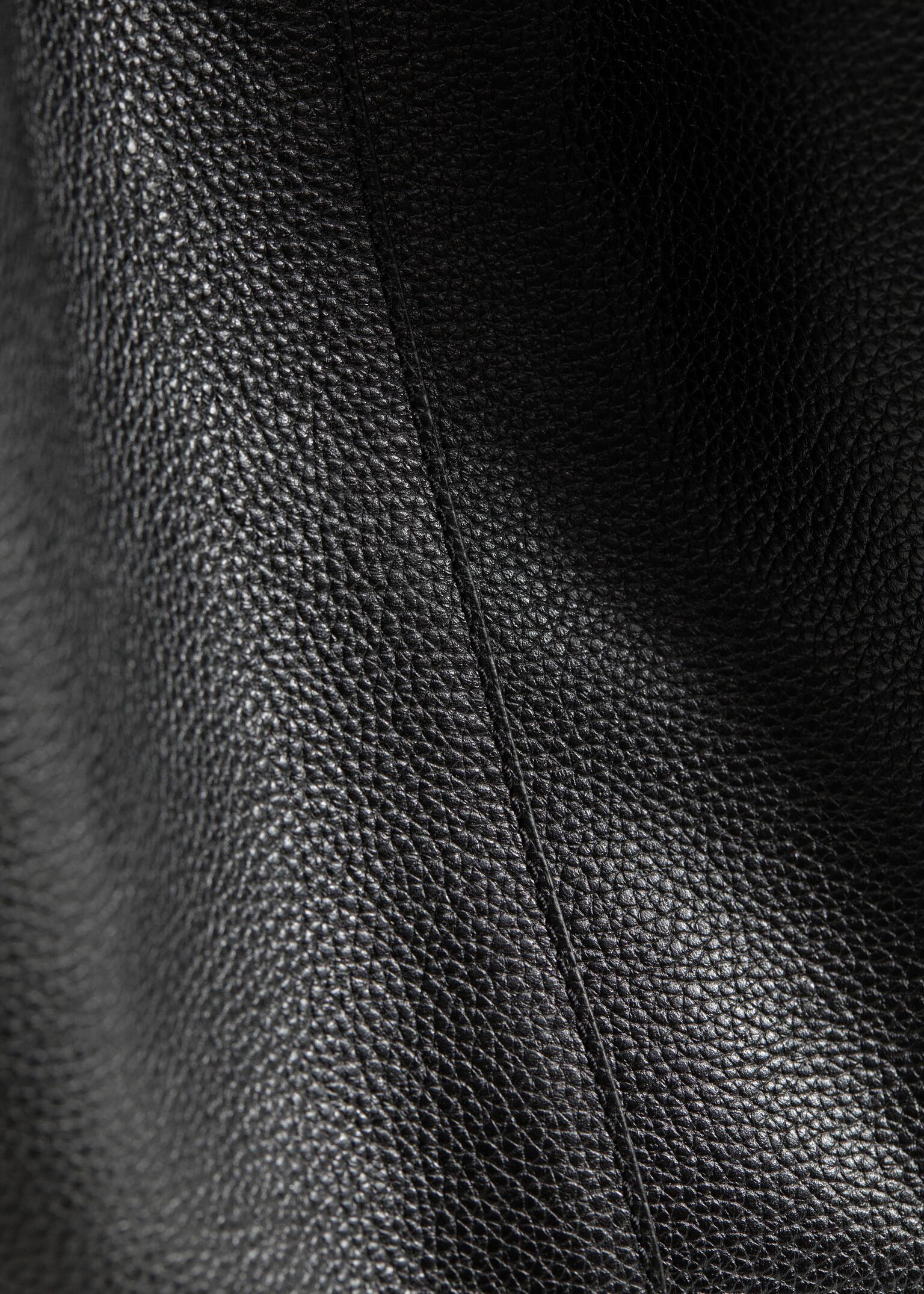 Borsa tote grande in pelle - Nero - 6