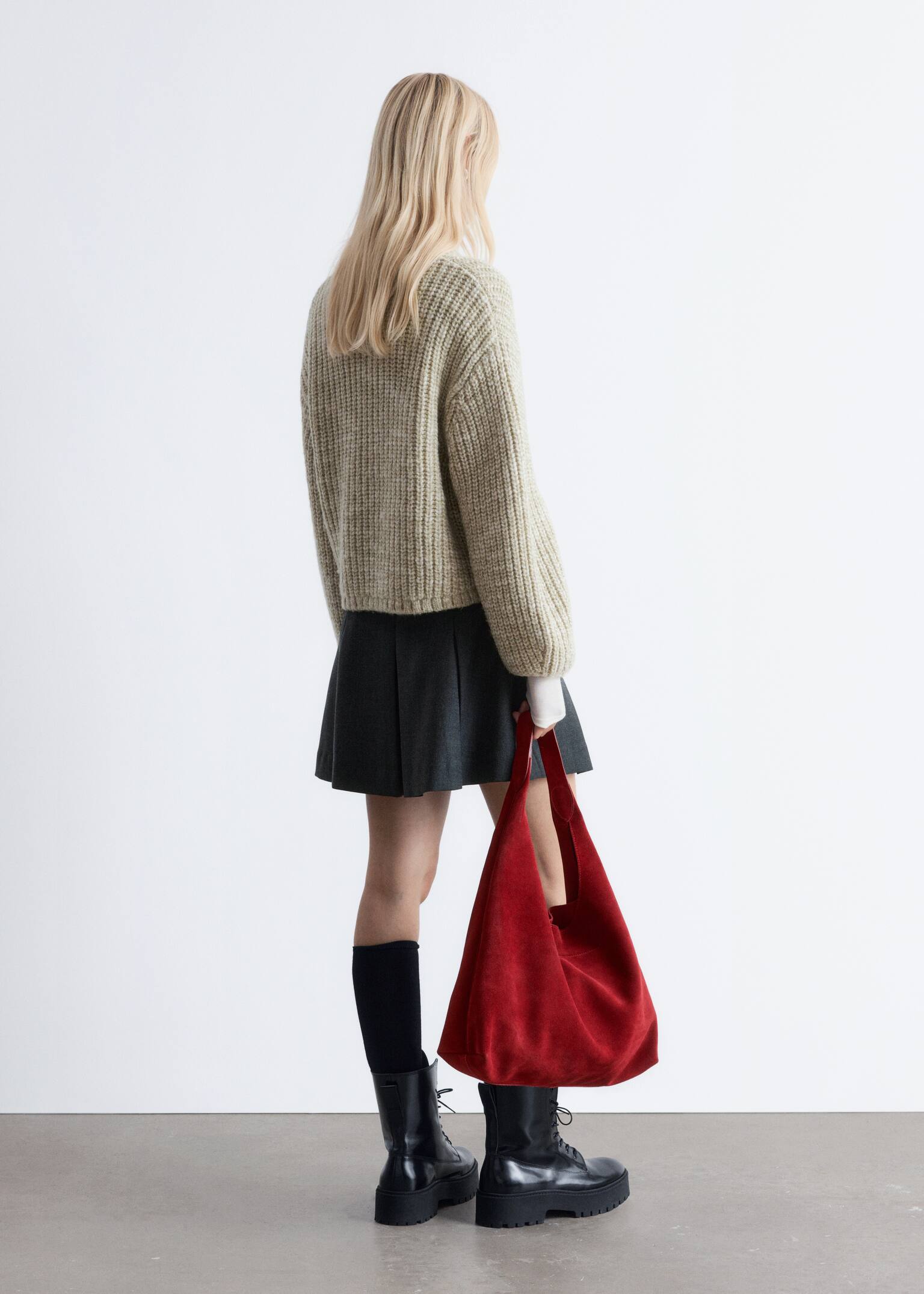 Melírovaný pletený sveter - Svetlozelená - 5