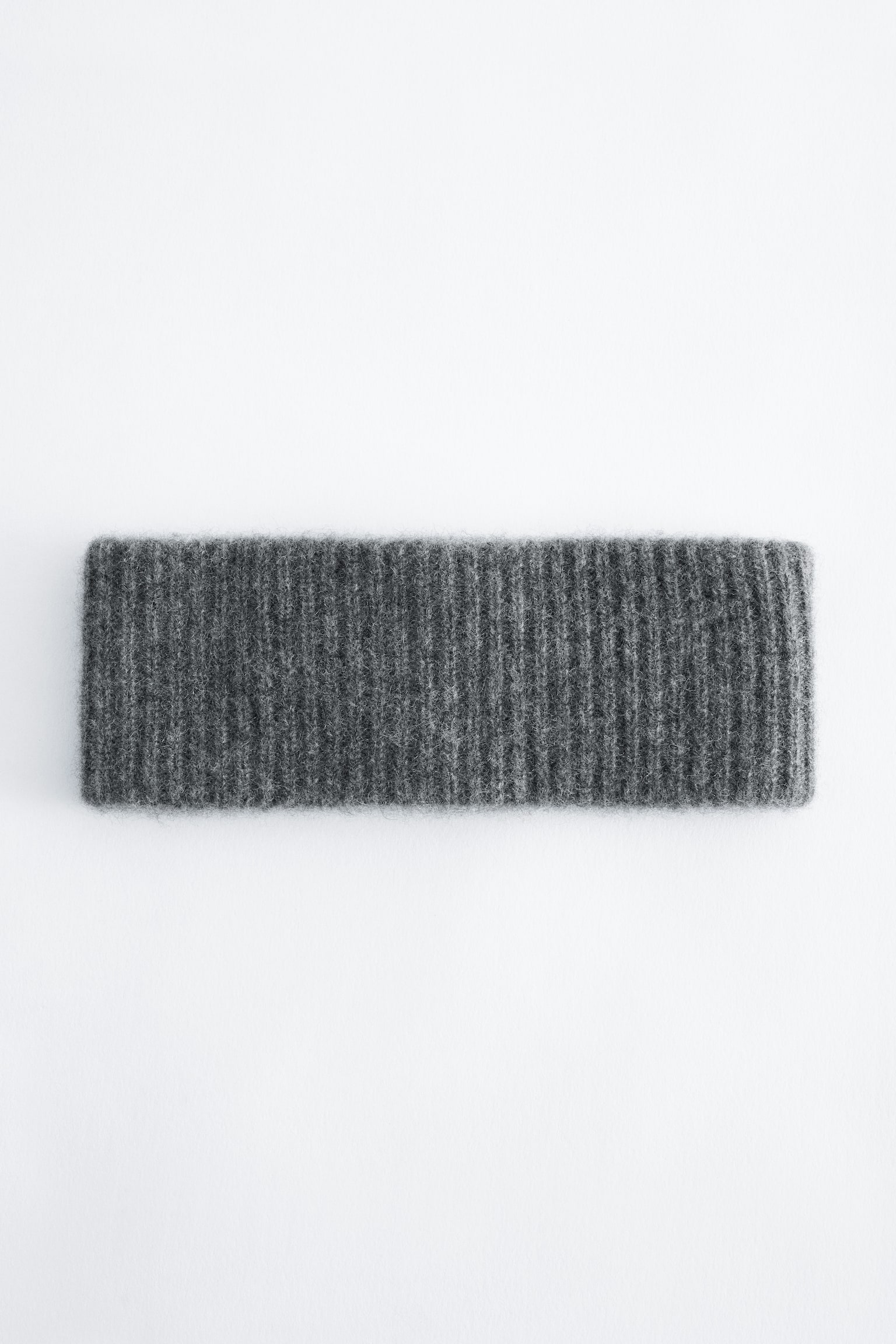 Cashmere Ribbed Headband - אפור מלנג'/חום כהה/אדום - 1