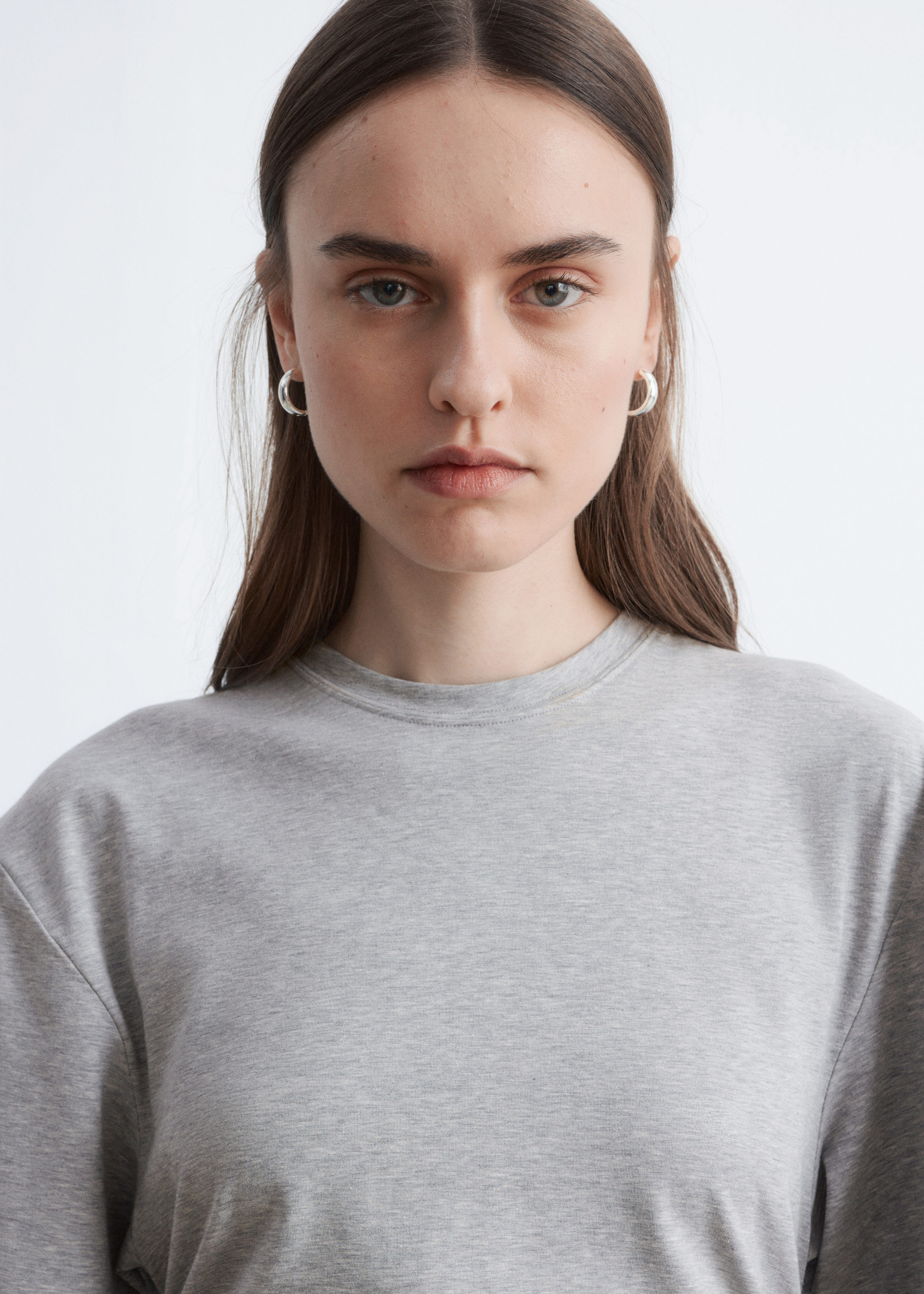 Asymmetric Midi T-Shirt Dress - Light Grey - & Other Stories US