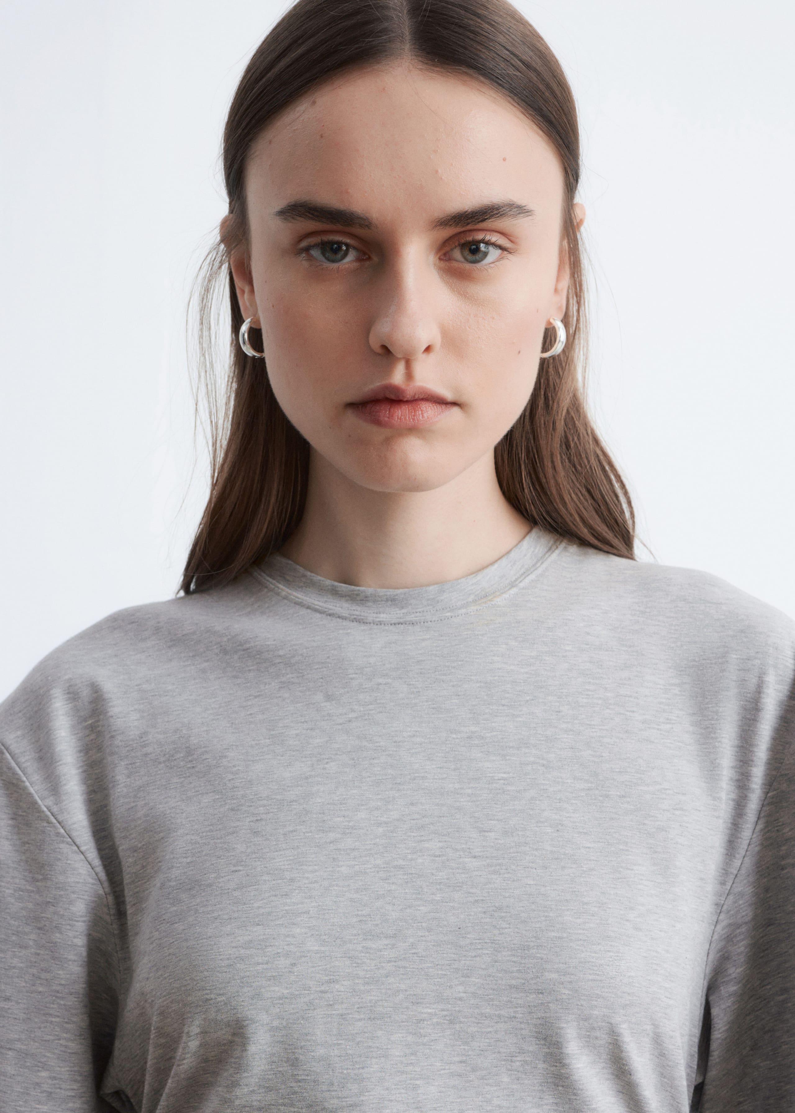 Image of Robe T-shirt midi asymétrique