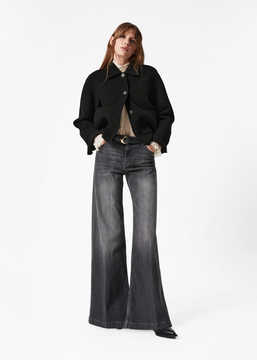 Image of Collared Wool Jacket