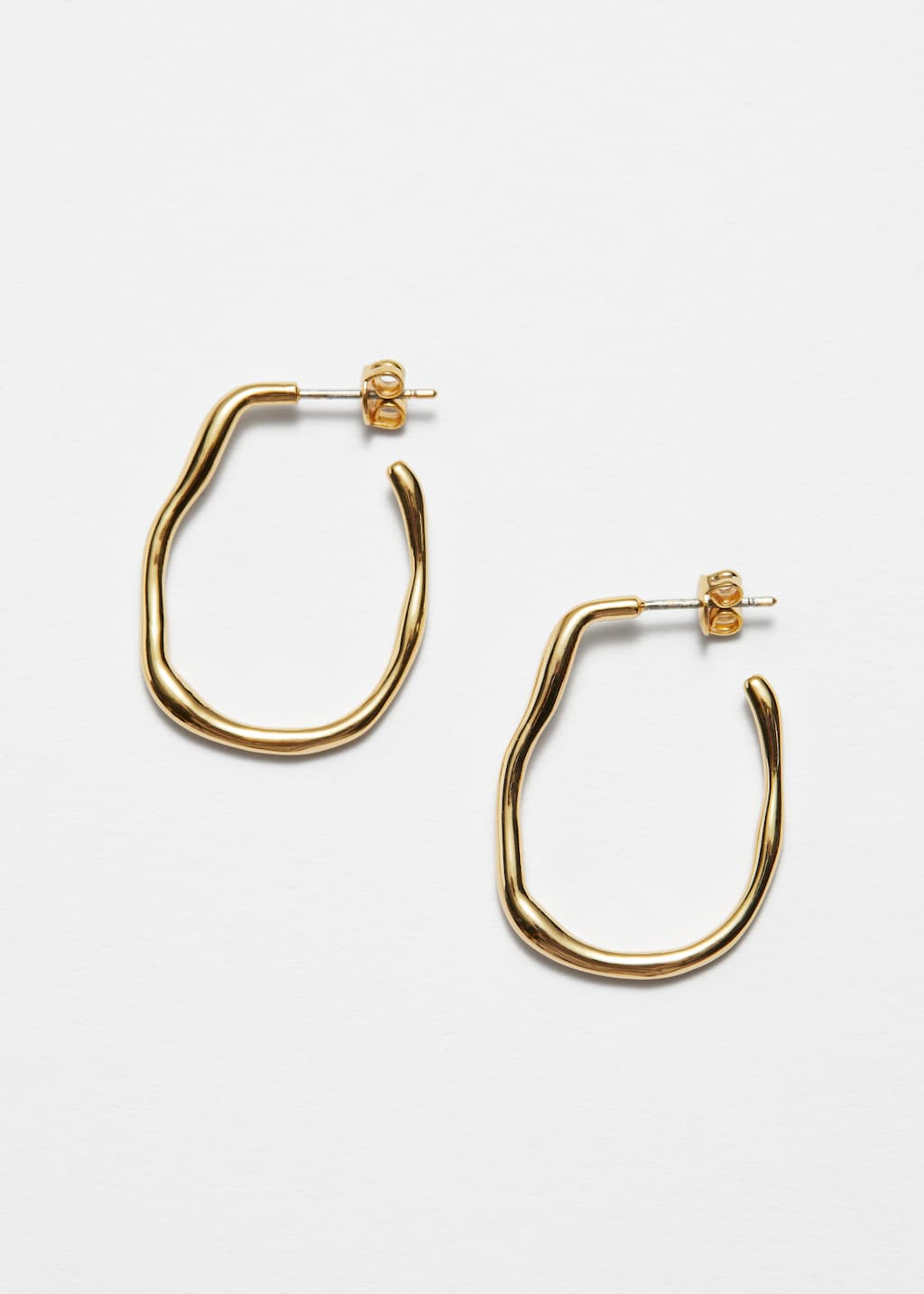 Organic-Cut Hoop Earrings - Gold - Still Life