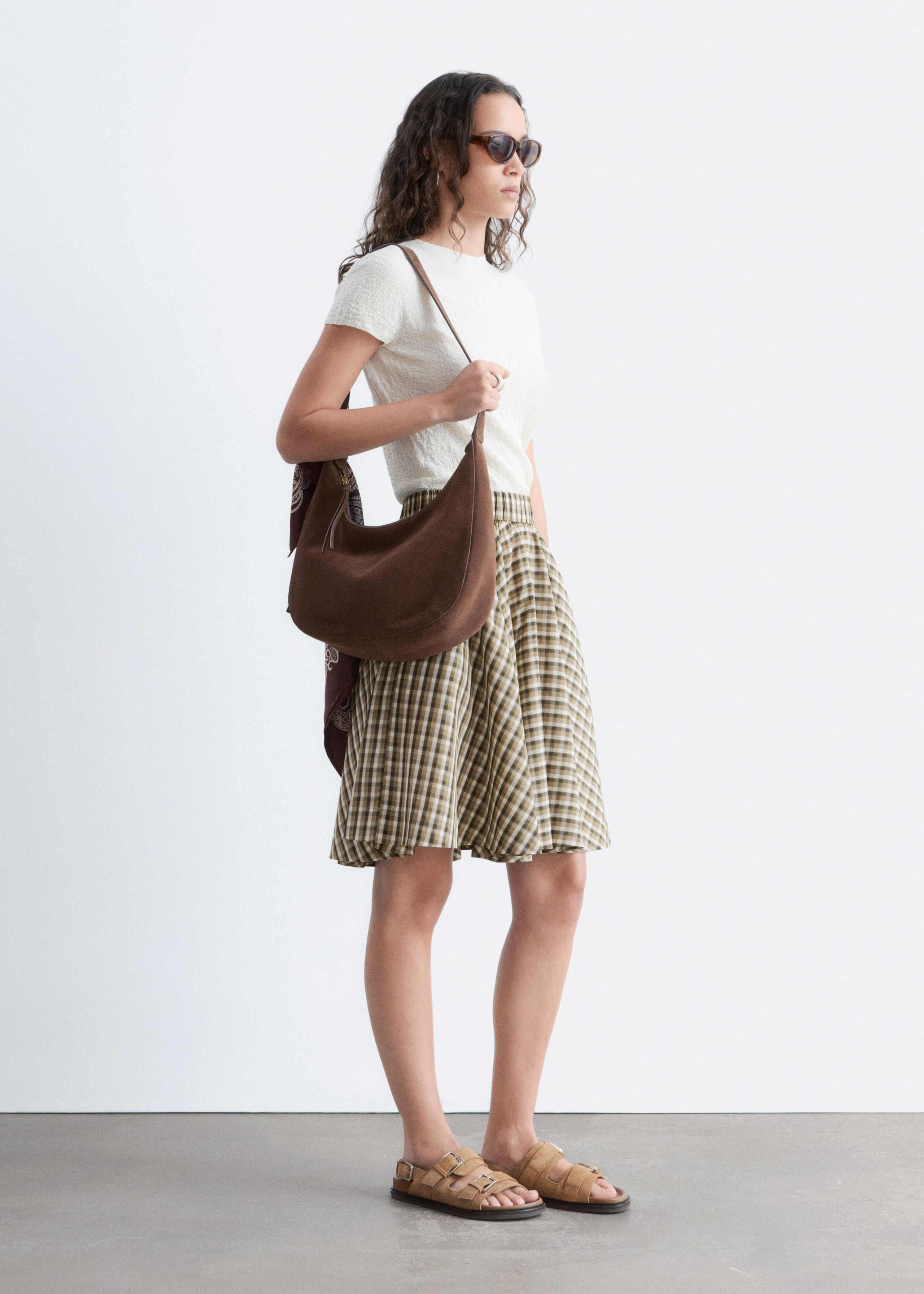 Relaxed Skirt - Green/Checked - Still Life