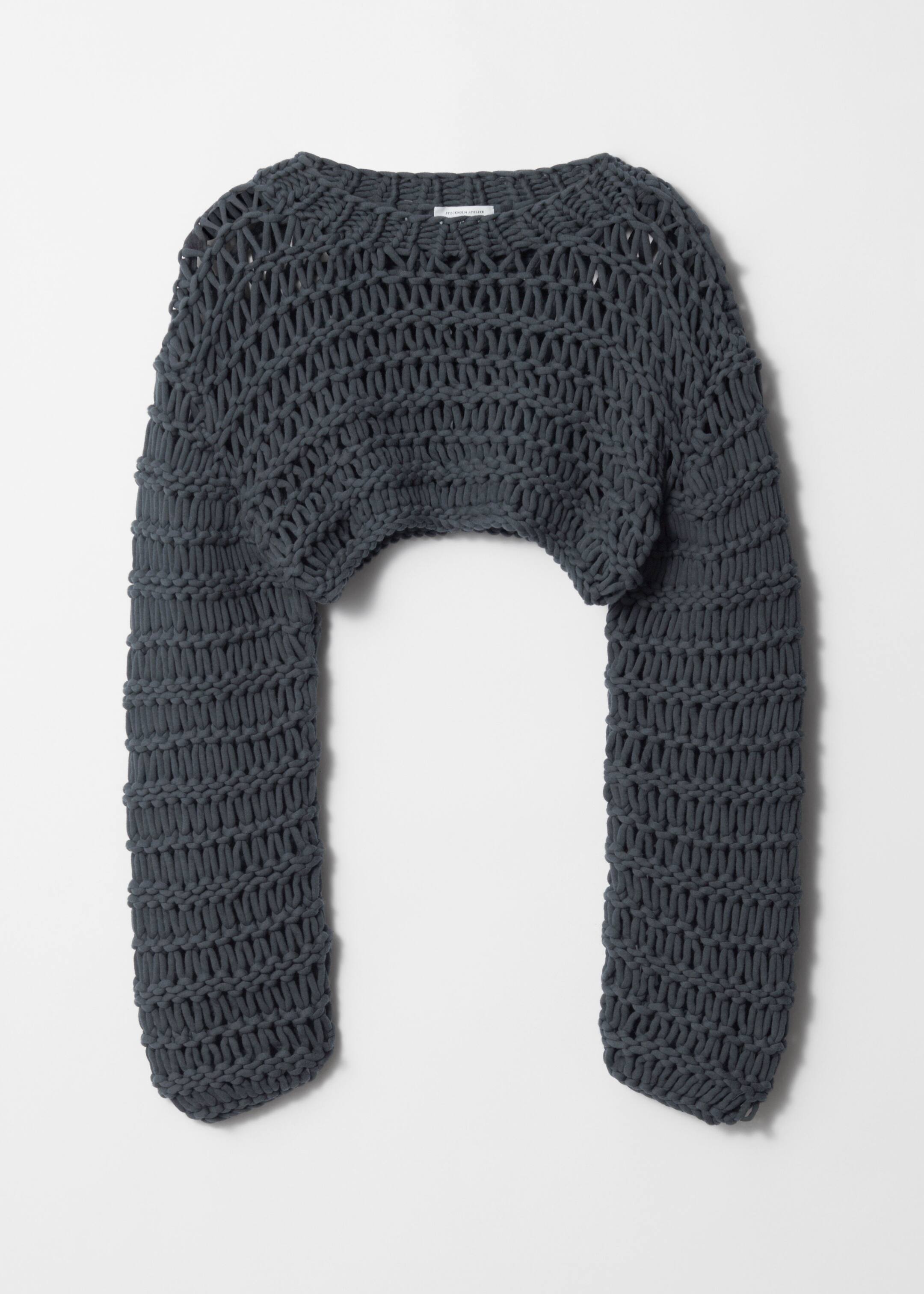 View larger image: Cropped Open-Stitch Jumper - Navy - Ladies | H&M GB 1