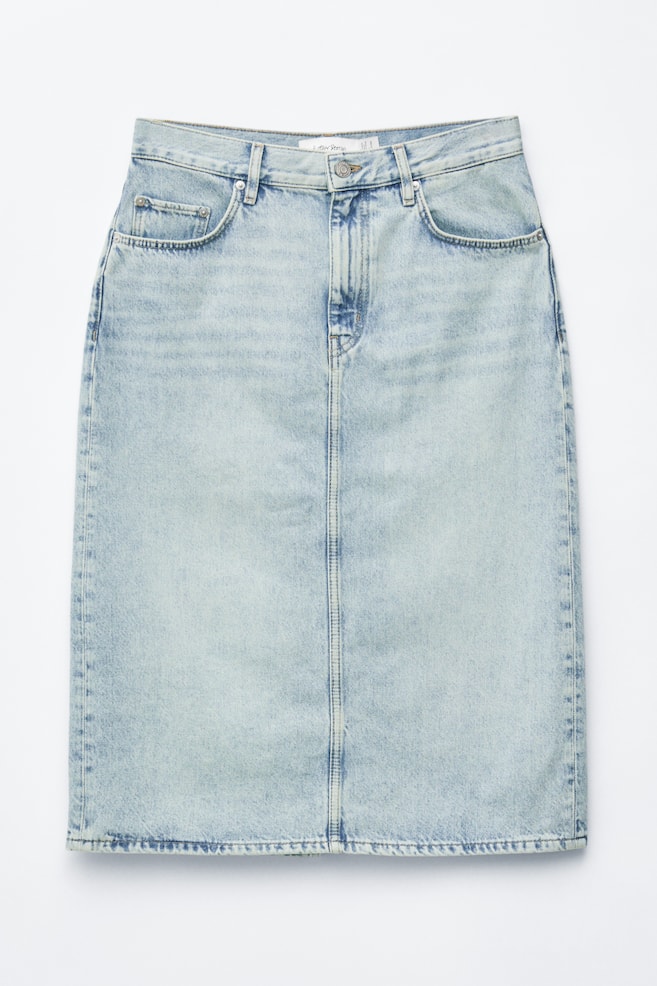 Denim Midi Skirt - Light Blue/Dusty Blue - 1