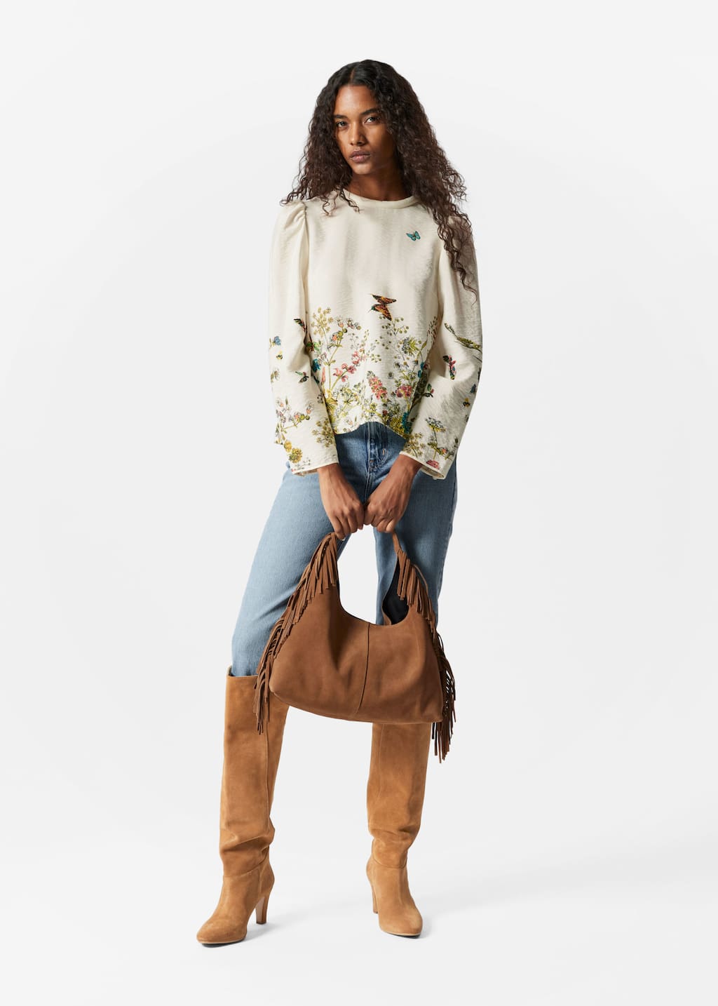 Printed Blouse - Yellow floral print - Lookbook
