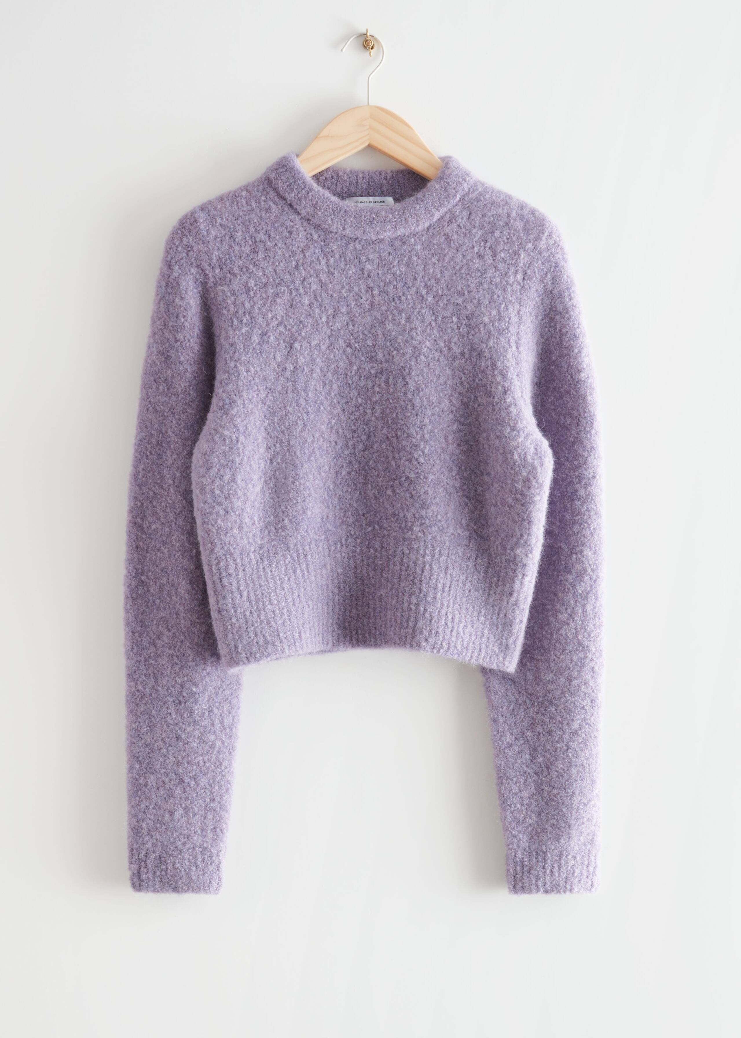 Boxy Pile Knit Sweater - Lilac - Bodegón