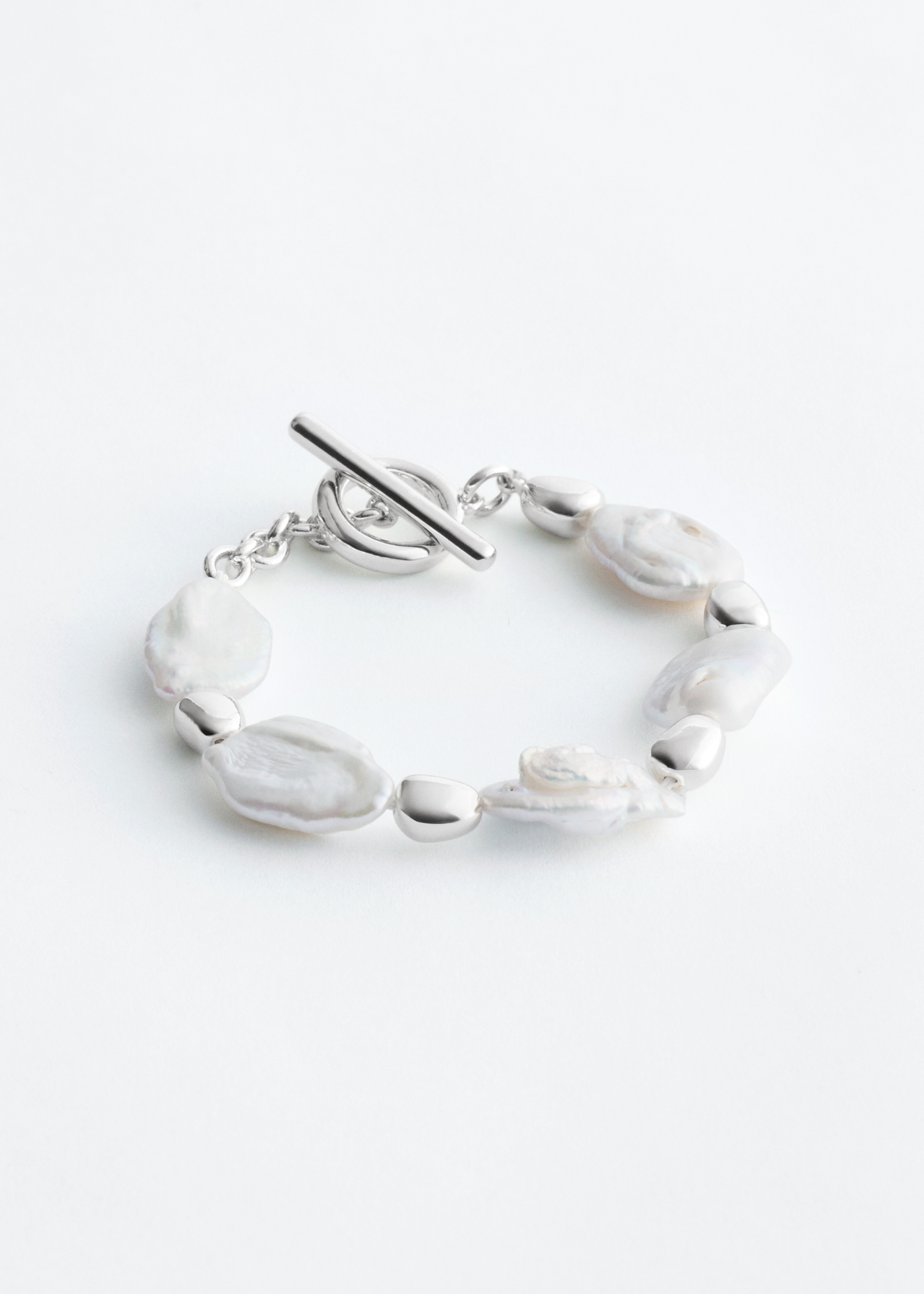 Armband met zoetwaterparels - Zilver/wit