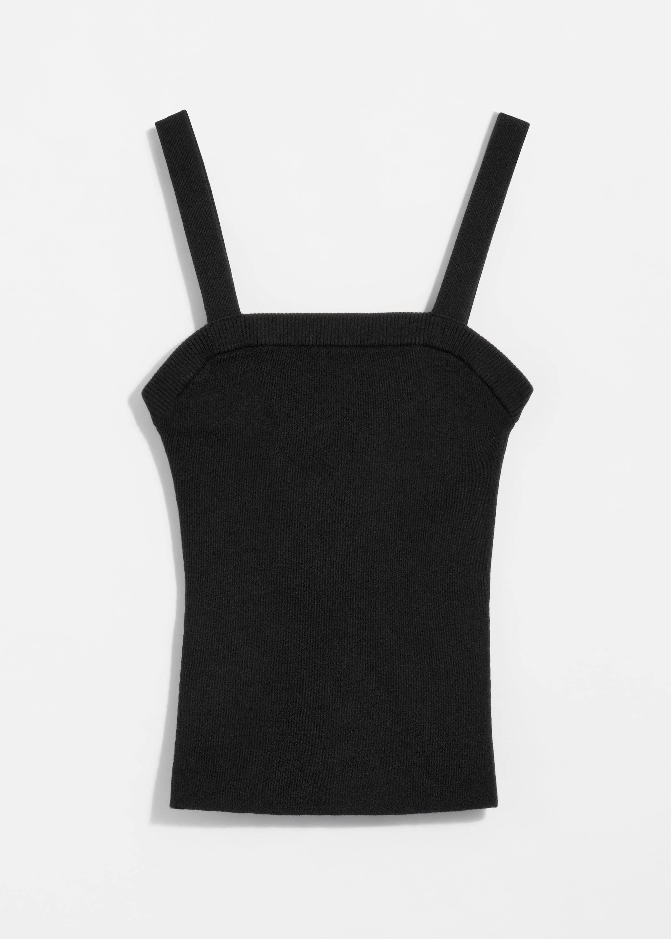 הצגת תמונה גדולה יותר: Square-Neck Knit Top - שחור - Ladies | H&M IL 1