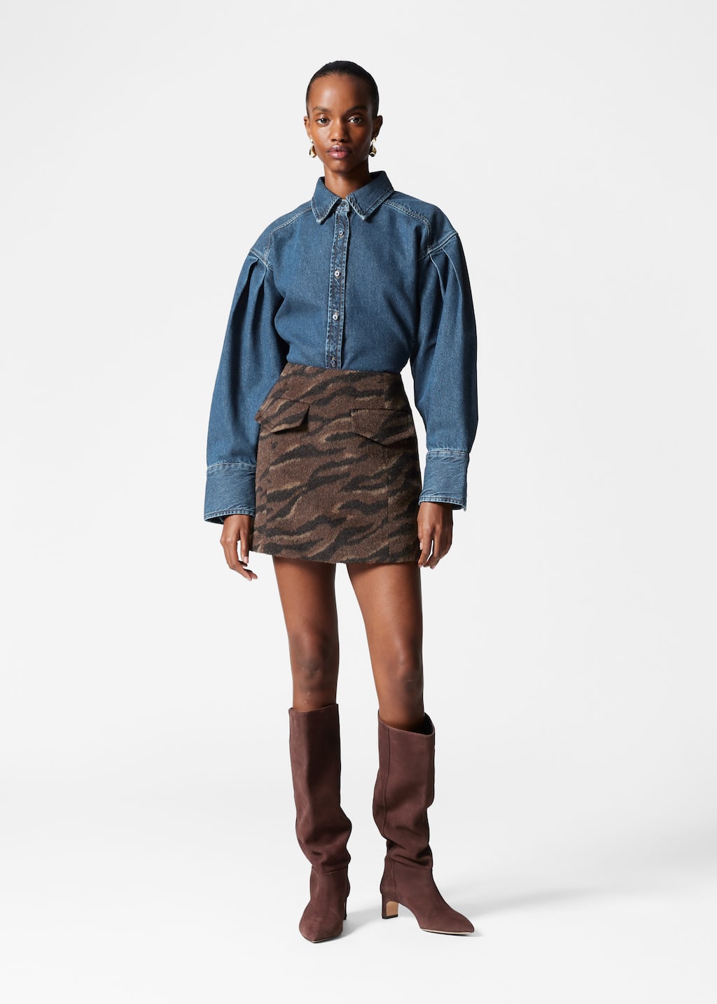 Image of Flap-Pocket Mini Skirt