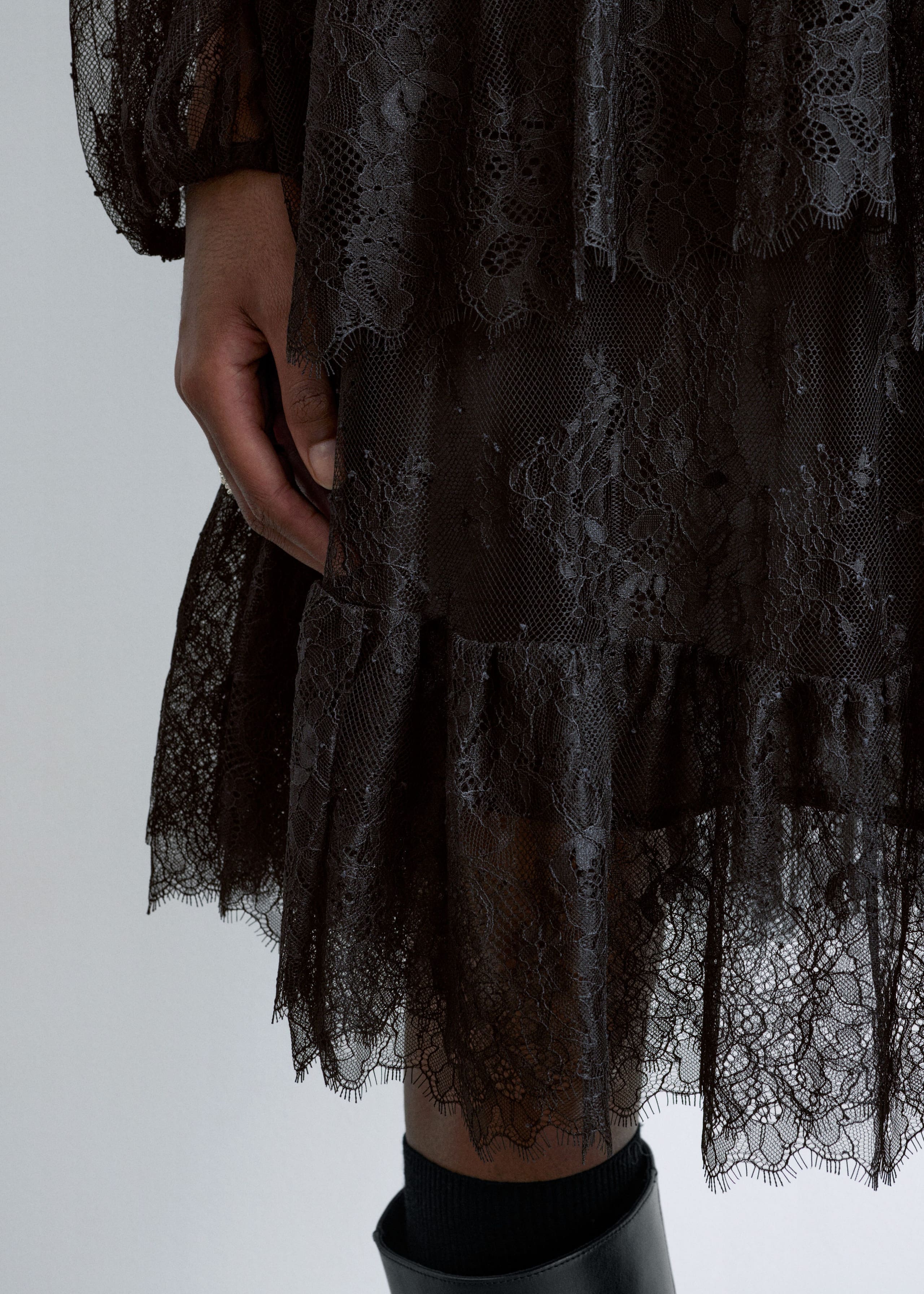 Image of Lace Frill Mini Dress