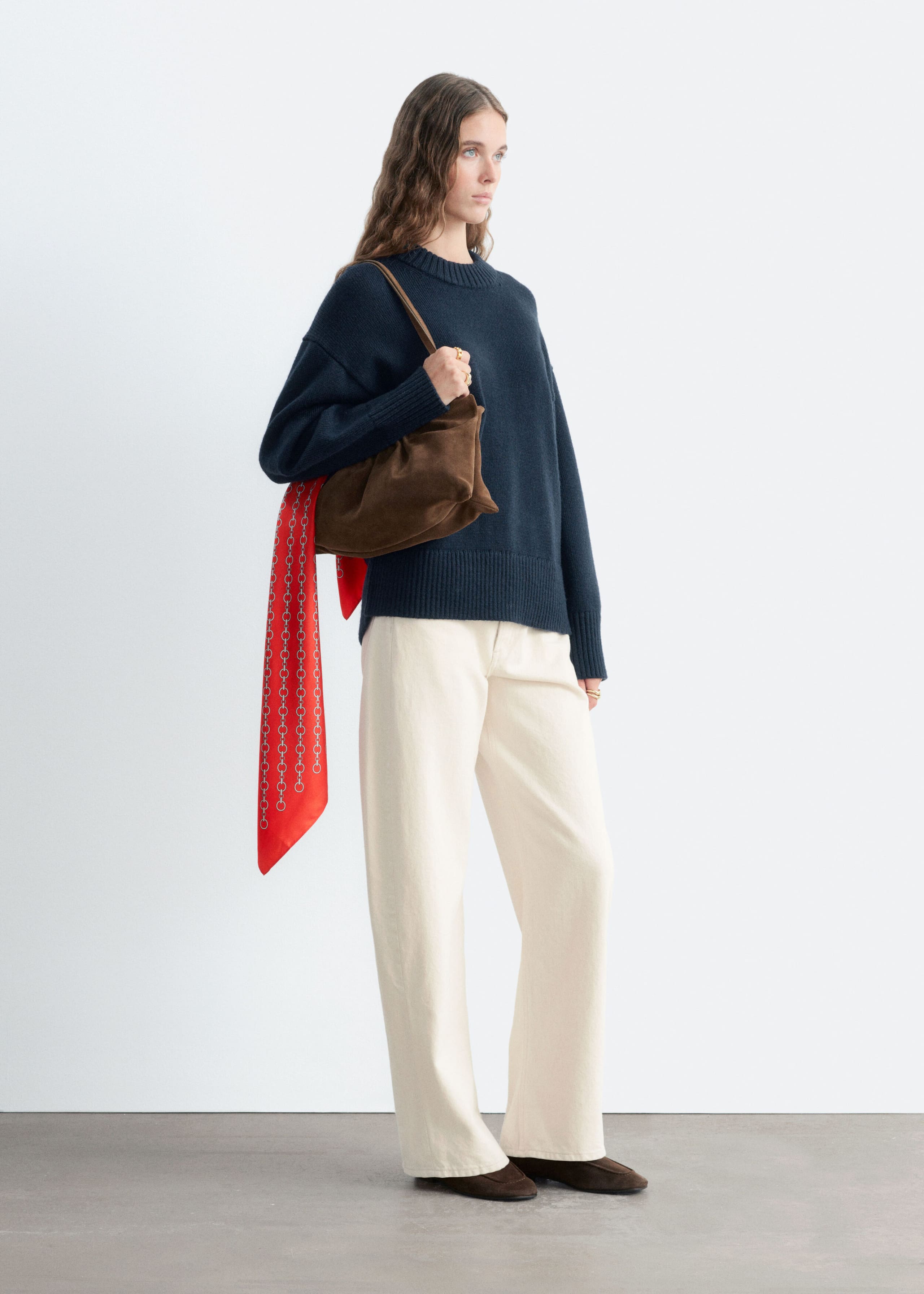 Oversized Wool Jumper - Pink - Lookbook
