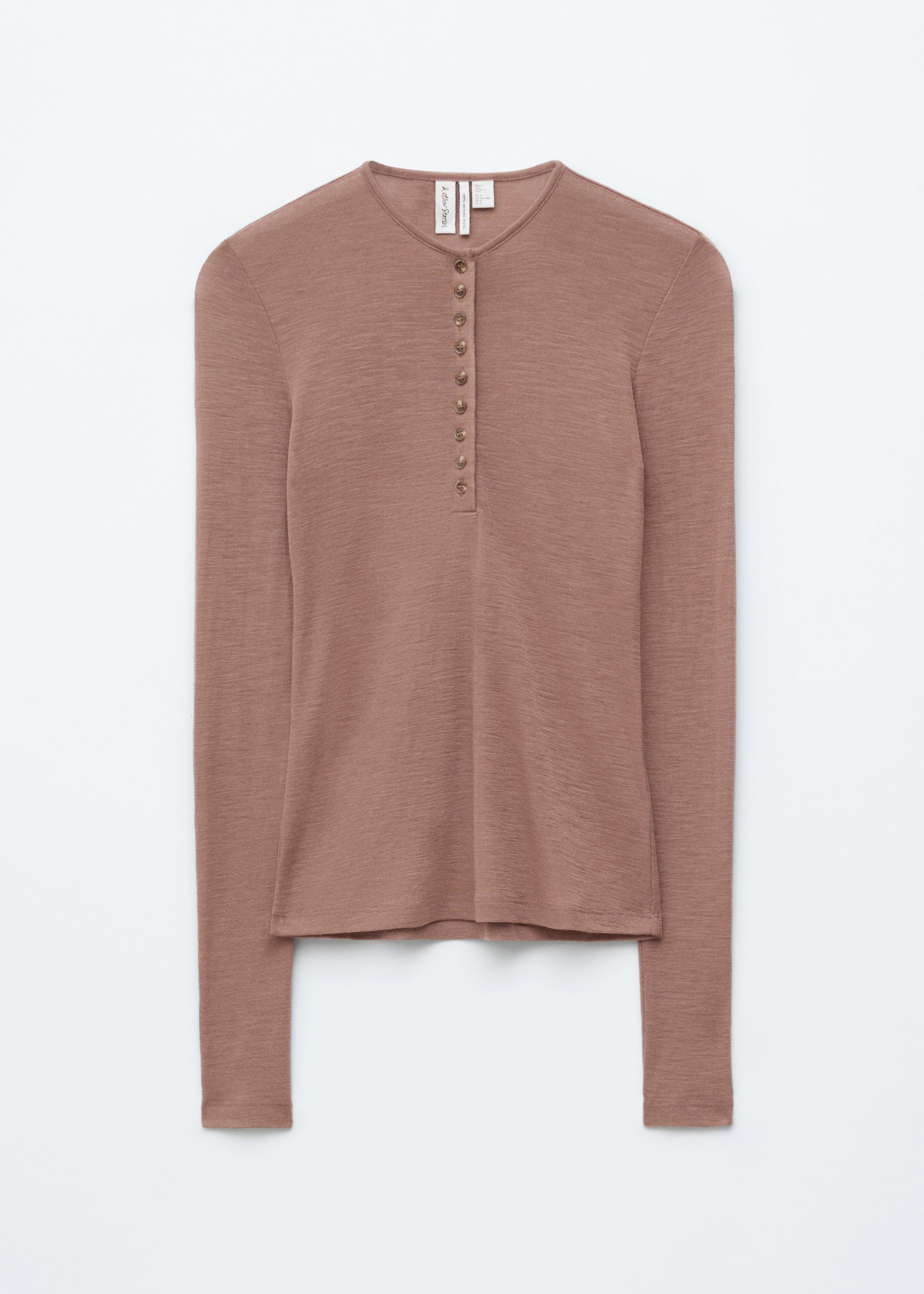 Grösseres Bild ansehen: Oberteil aus Wolle mit halblanger Knopfleiste - Braun meliert - DAMEN | H&M CH 1