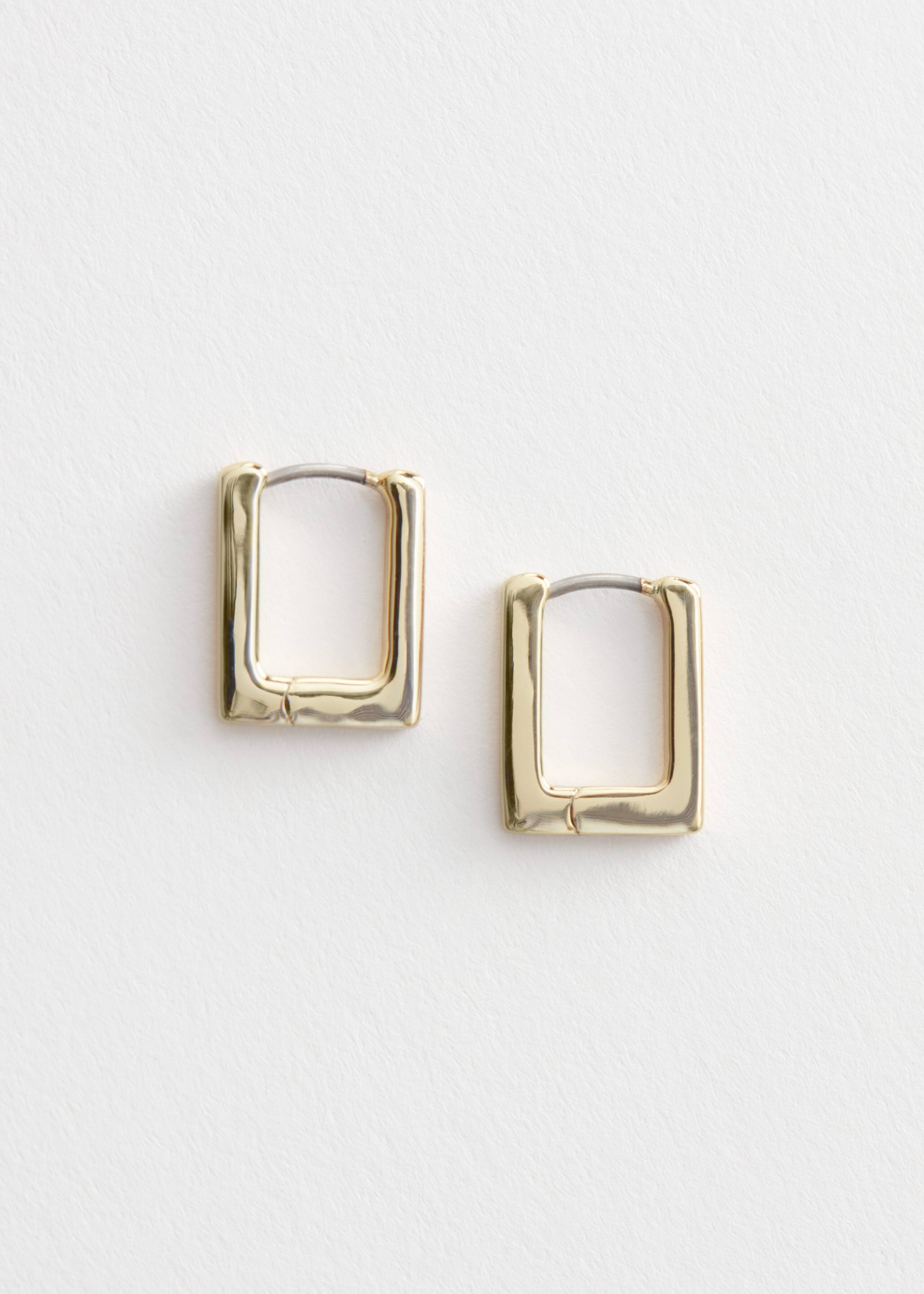 Rectanglular Hoop Earrings - Silver - Bodegón