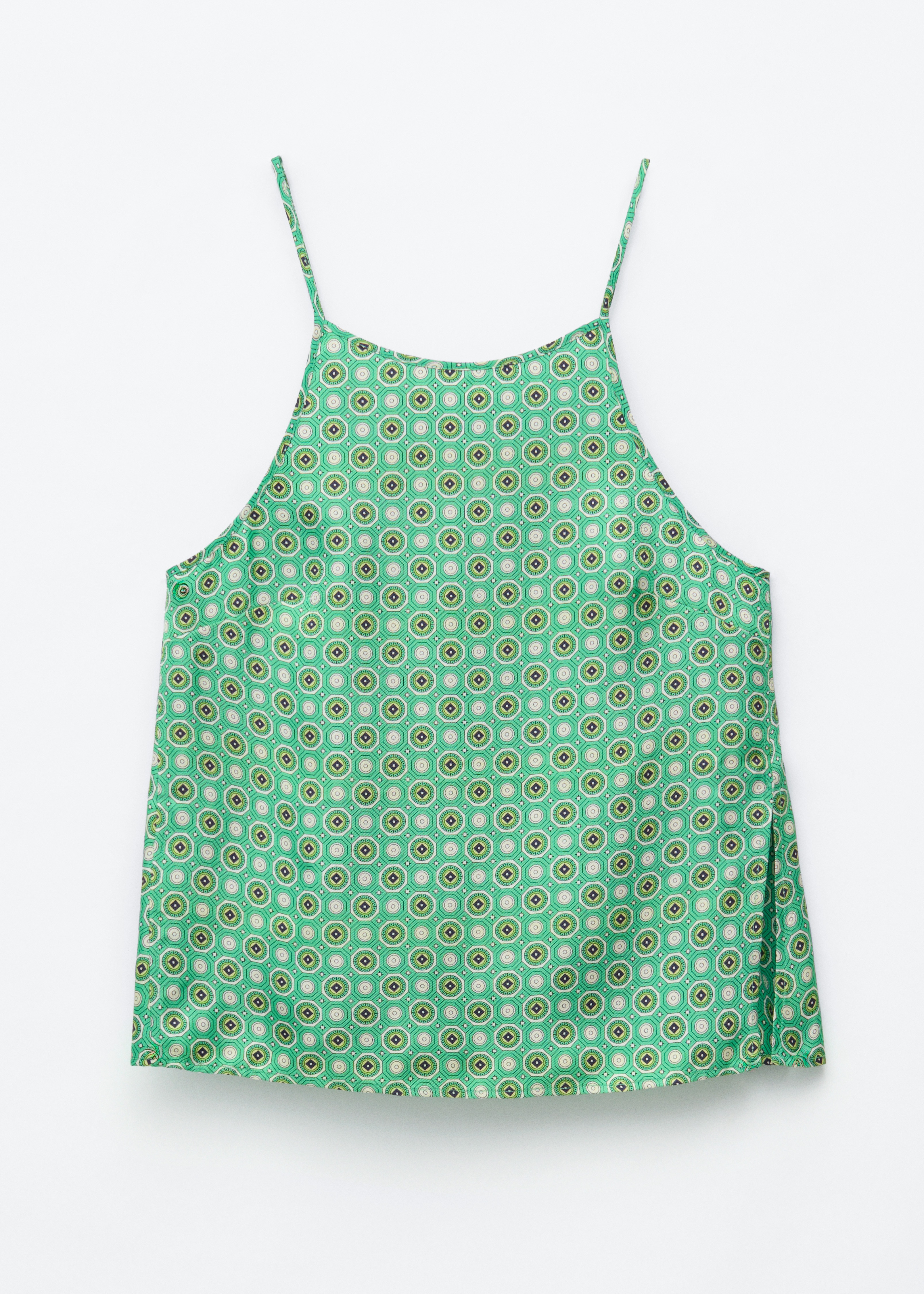 Débardeur en soie - Vert/Imprimé/Noir/Blanc