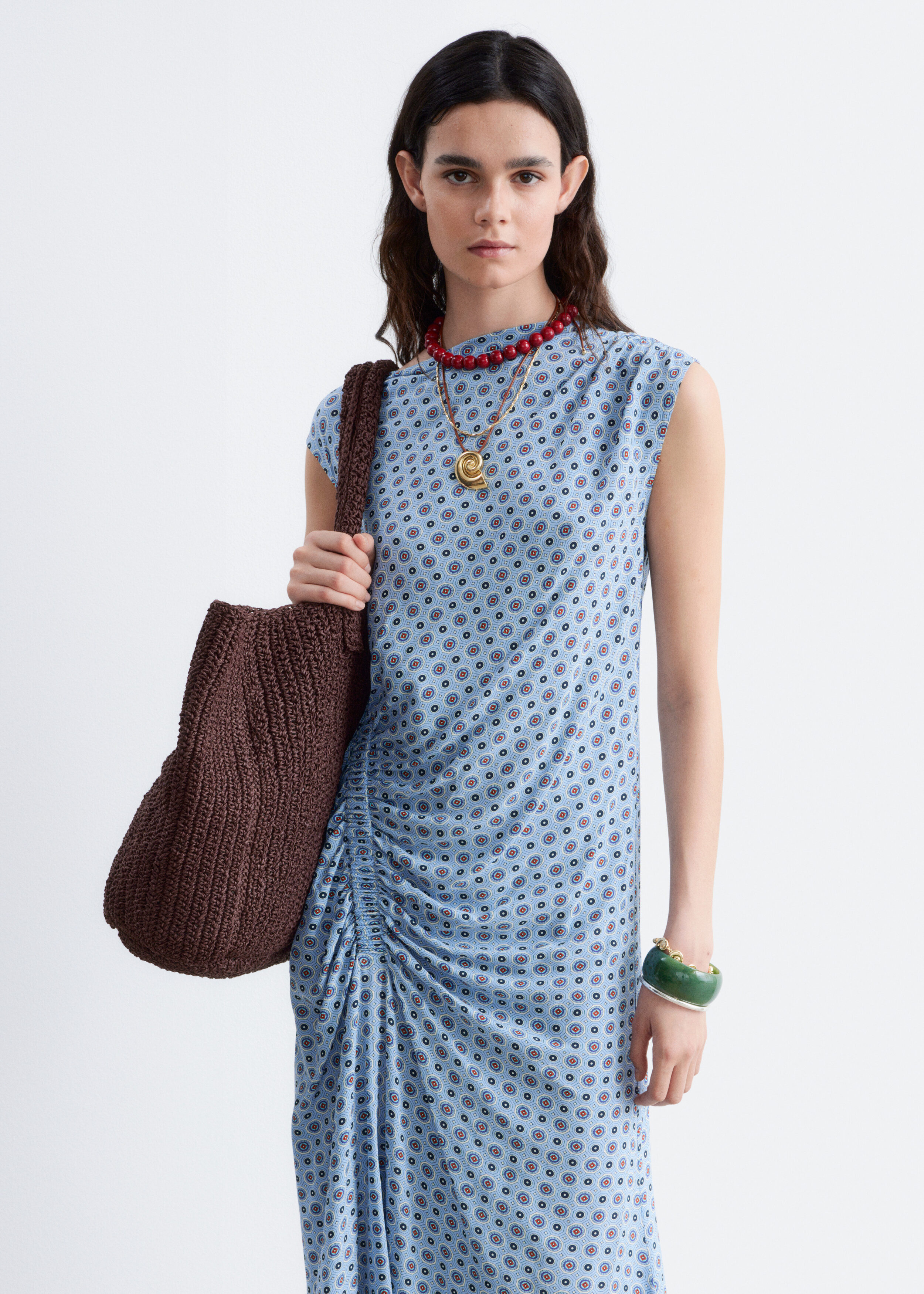 Boat-Neck Midi Dress - Blue/Printed - & Other Stories BE