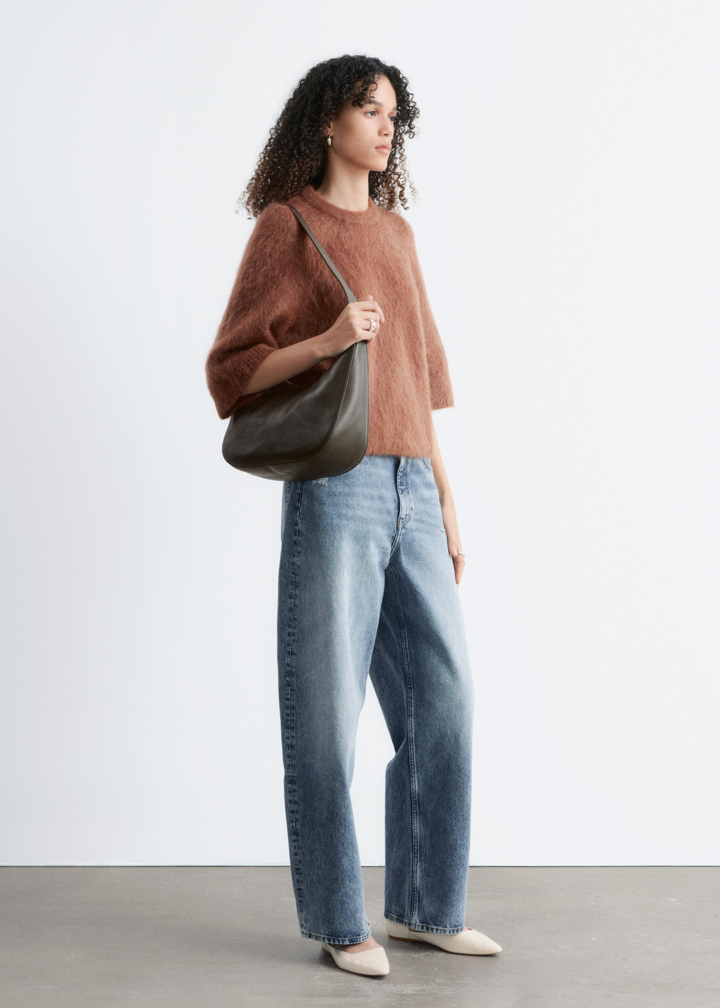 Mohair-Blend Knitted T-shirt - Brown - & Other Stories US