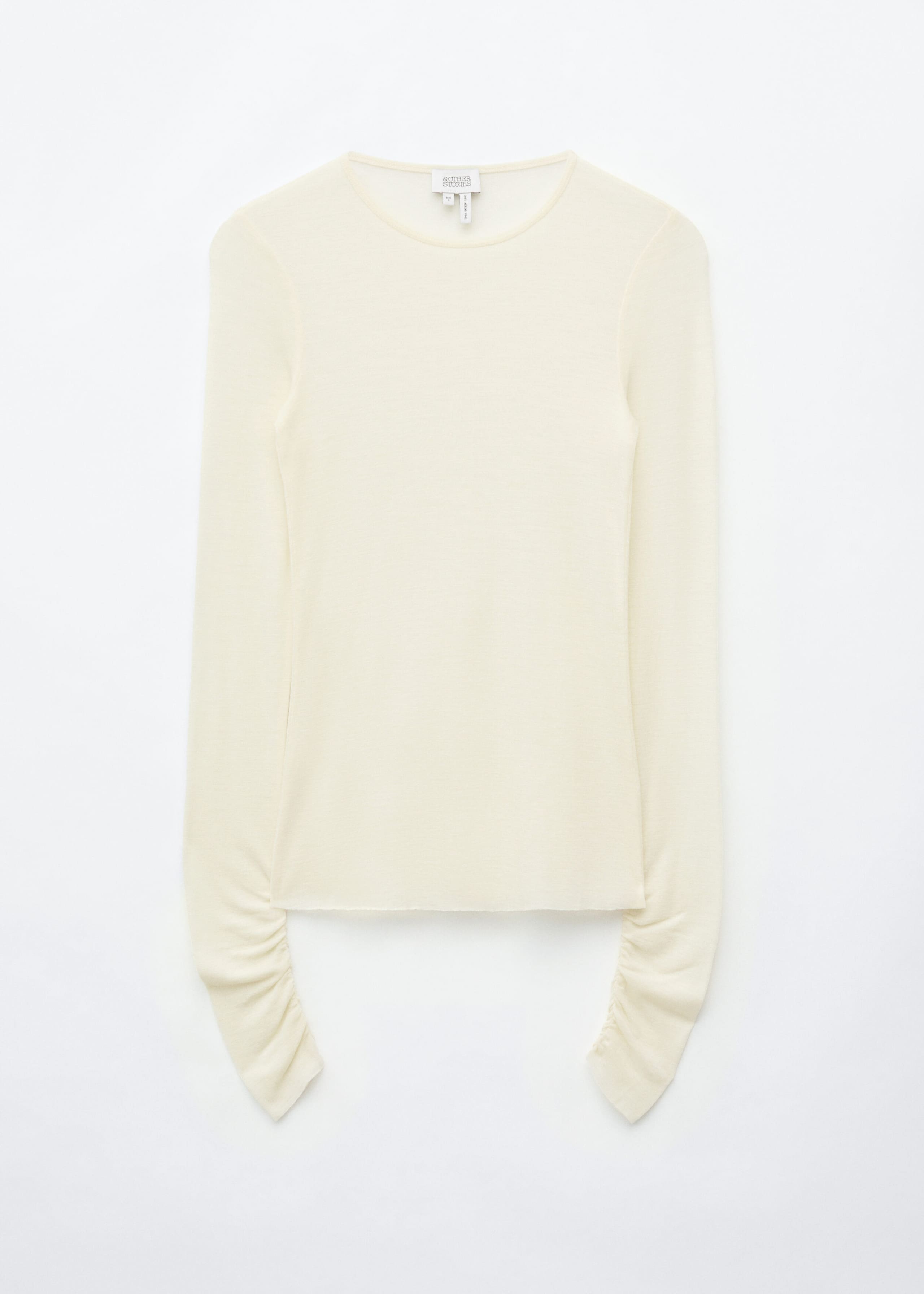 Plain-Knit Wool Top - White - Still Life