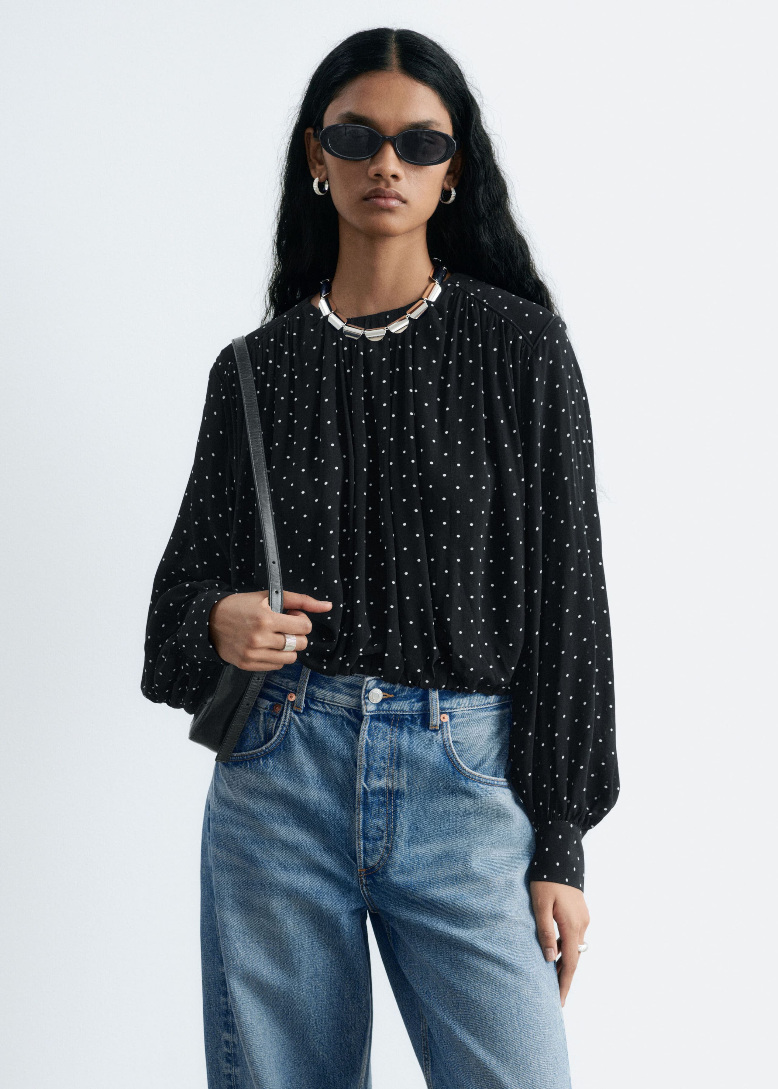Gathered Blouse - Pink - Lookbook