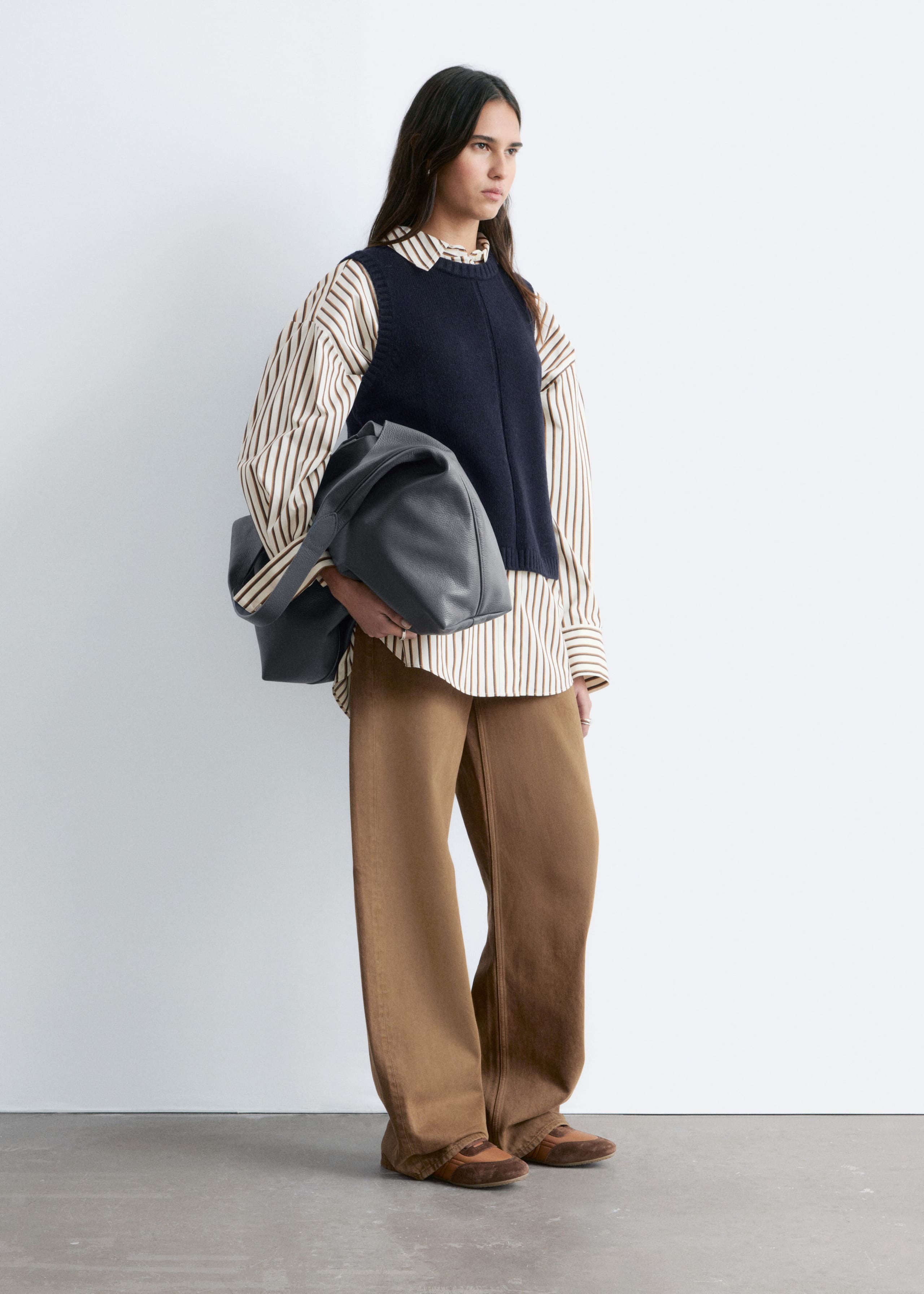 Strickpullunder - Graubraun - Lookbook