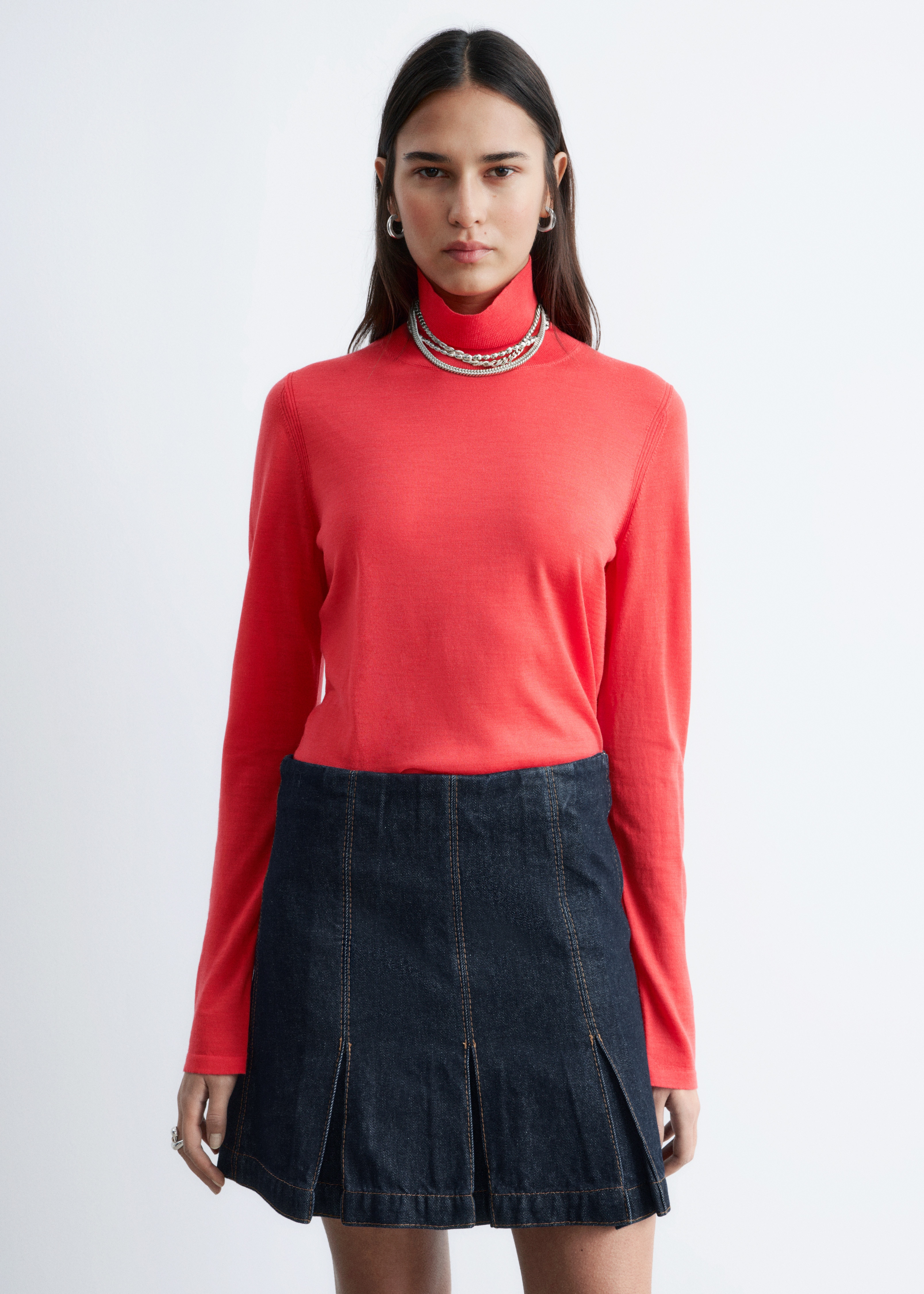 Poloshirt aus Wolle - Rot/Grün