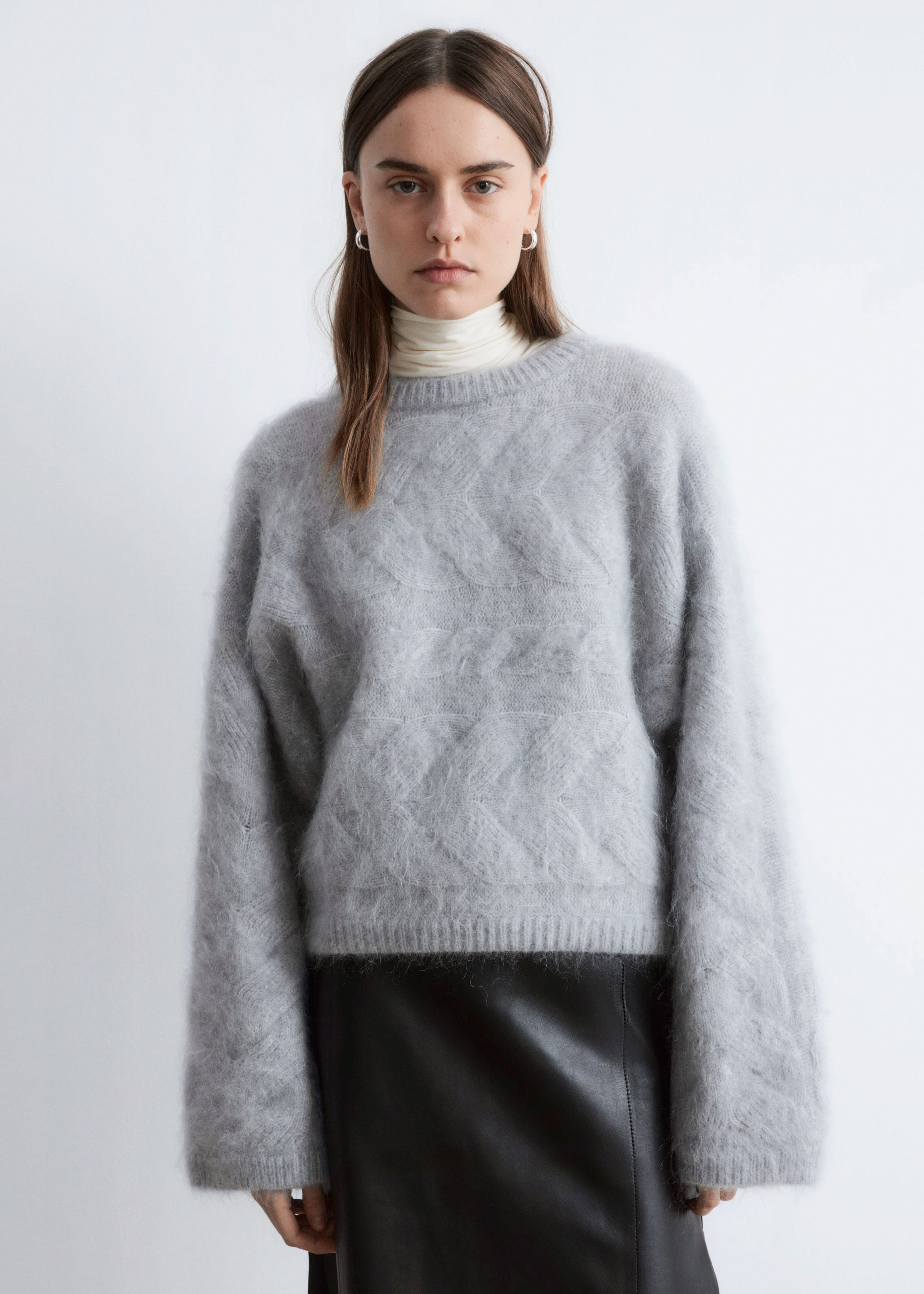 Image of Mohair-Blend Cable-Knit Jumper